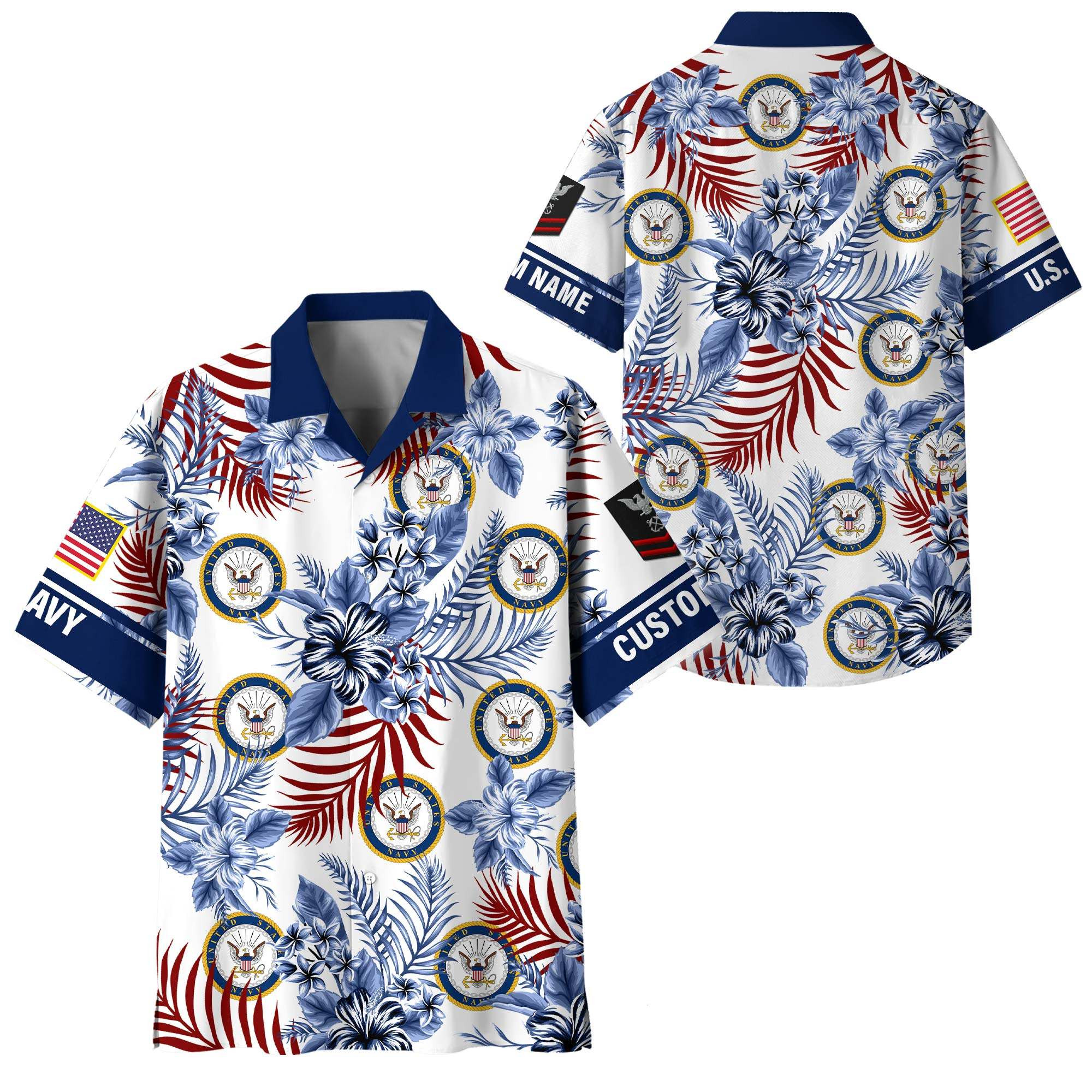 Premium Custom US Navy Hawaiian Shirt VPVC408362, Gifts For Navy Veteran, Gifts For Veterans Day