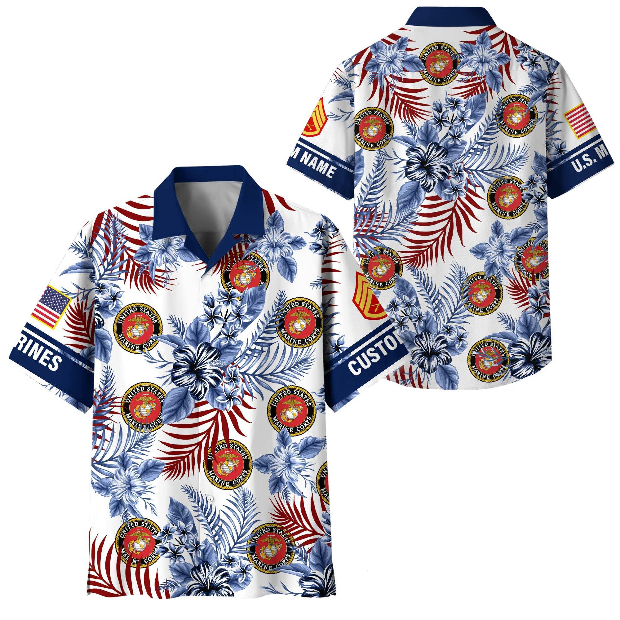 Premium Custom USMC Hawaiian Shirt VPVC408363, Gifts For Marine Veteran, Gifts For Veterans Day