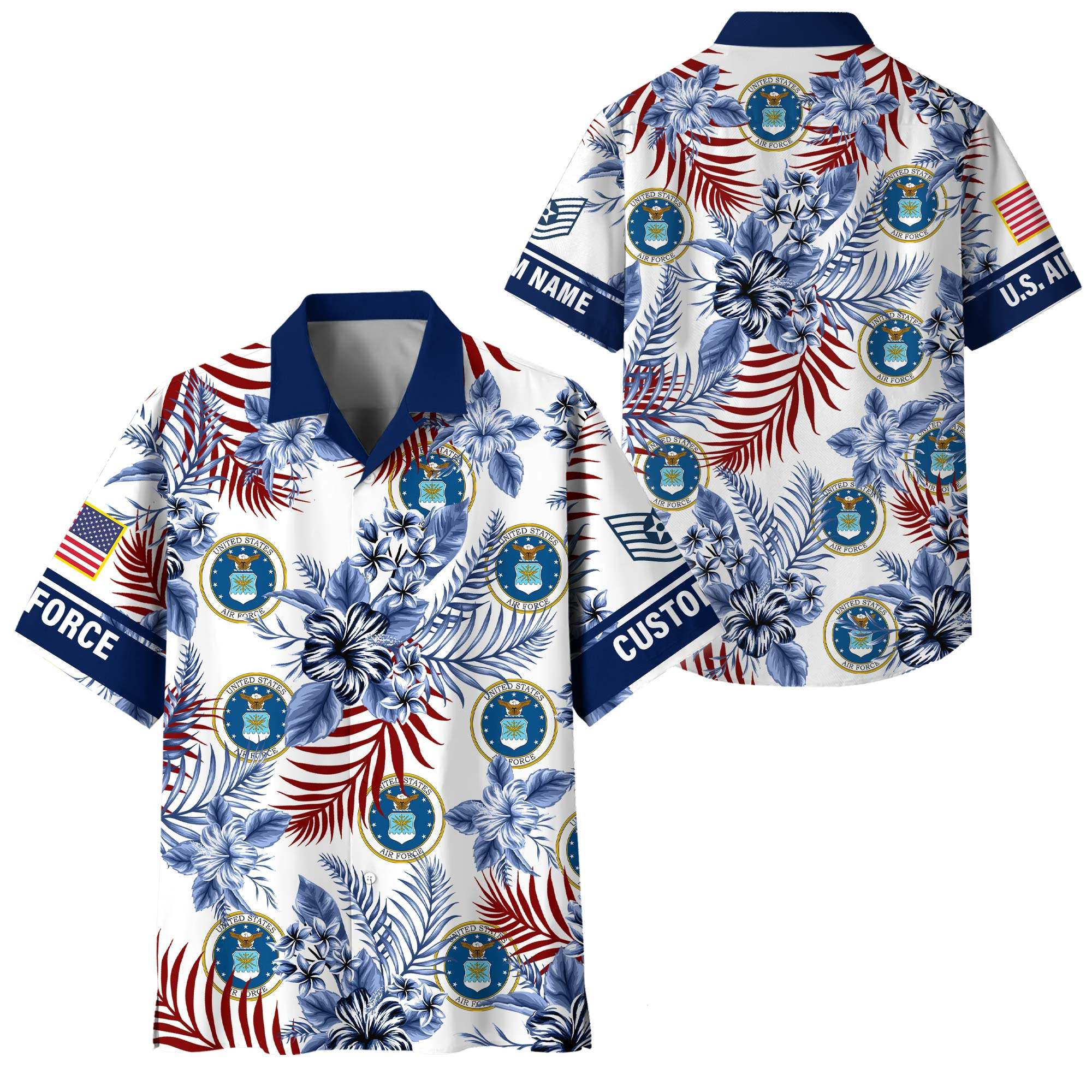 Premium Custom USAF Hawaiian Shirt VPVC408364, Gifts For Air Force Veteran, Gifts For Veterans Day