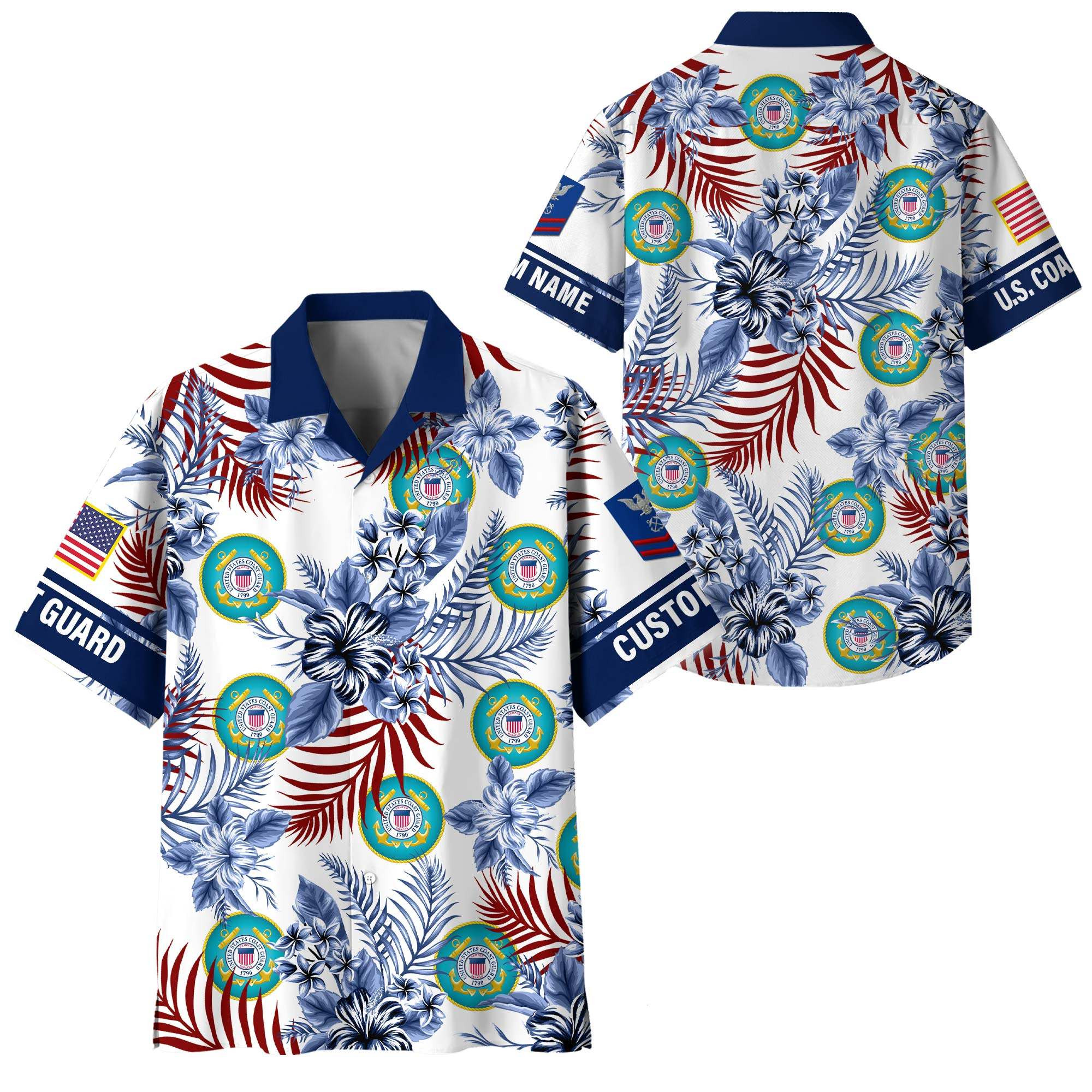 Premium Custom USCG Hawaiian Shirt VPVC408365, Gifts For Coast Guard Veteran, Gifts For Veterans Day
