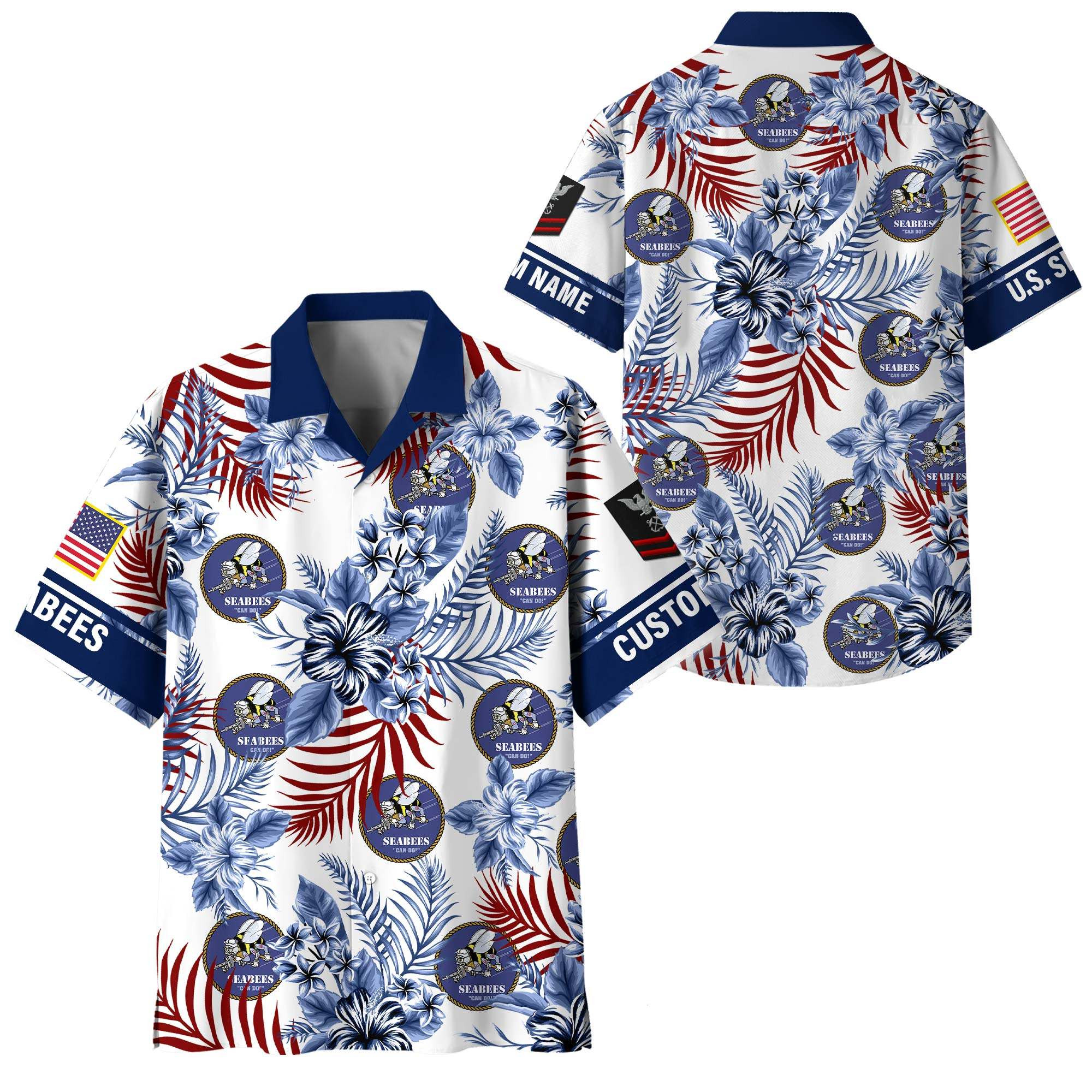 Premium Custom US Seabees Hawaiian Shirt VPVC408369, Gifts For Seabees Veteran, Gifts For Veterans Day