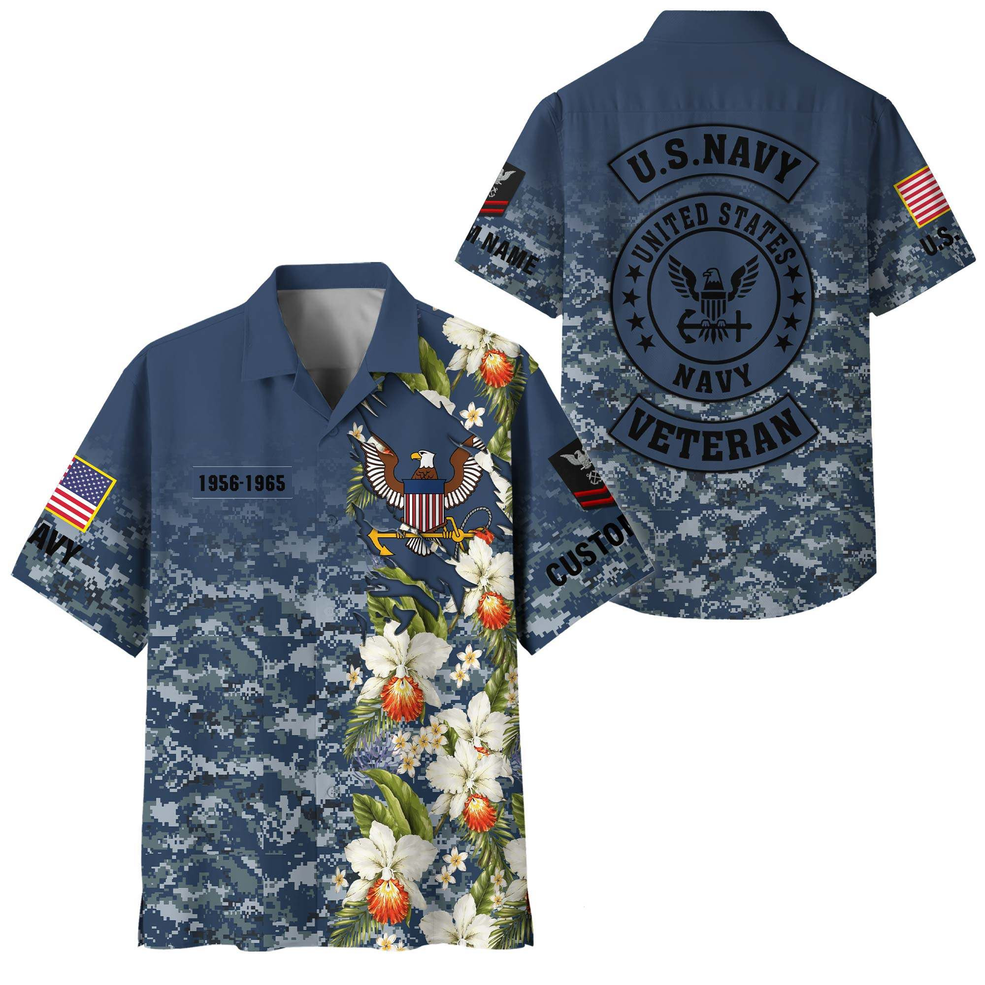 Premium Custom US Navy Hawaiian Shirt VPVC408372, Gifts For Navy Veteran, Gifts For Veterans Day