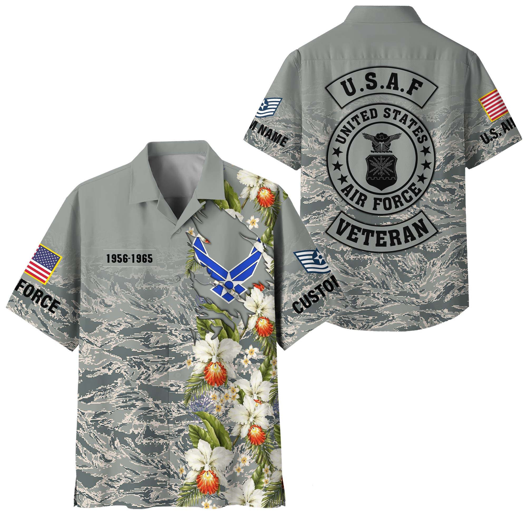 Premium Custom USAF Hawaiian Shirt VPVC408374, Gifts For Air Force Veteran, Gifts For Veterans Day