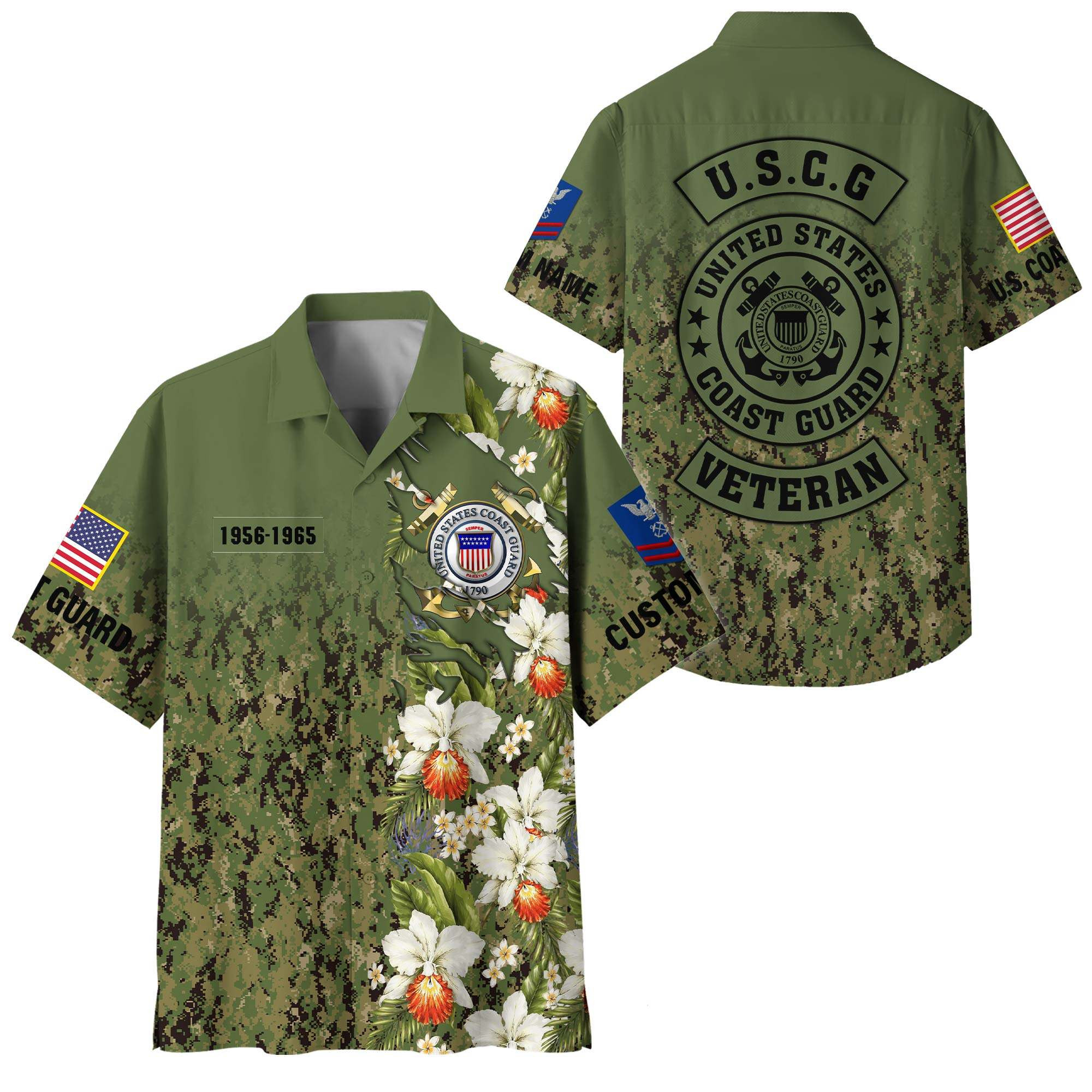 Premium Custom USCG Hawaiian Shirt VPVC408375, Gifts For Coast Guard Veteran, Gifts For Veterans Day