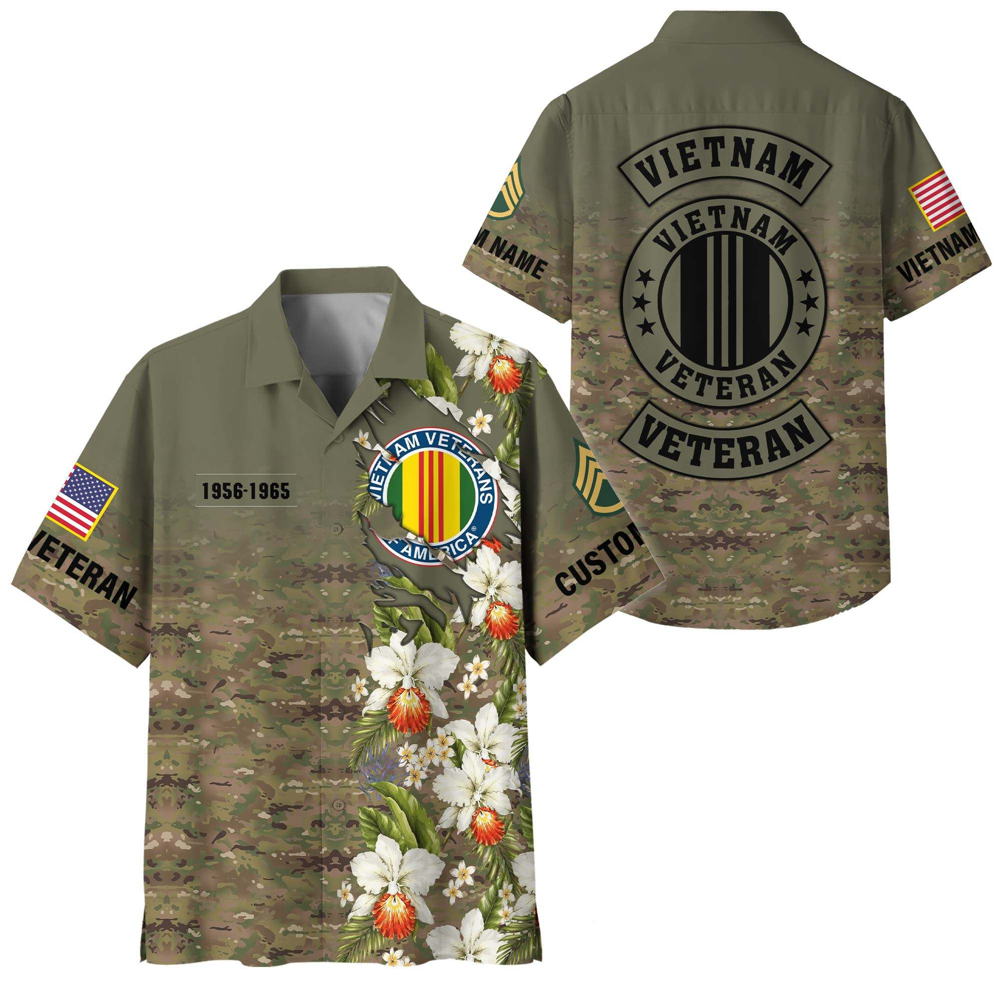 Premium Custom Vietnam Veteran Hawaiian Shirt VPVC408376, Gifts For Vietnam Veteran, Gifts For Veterans Day