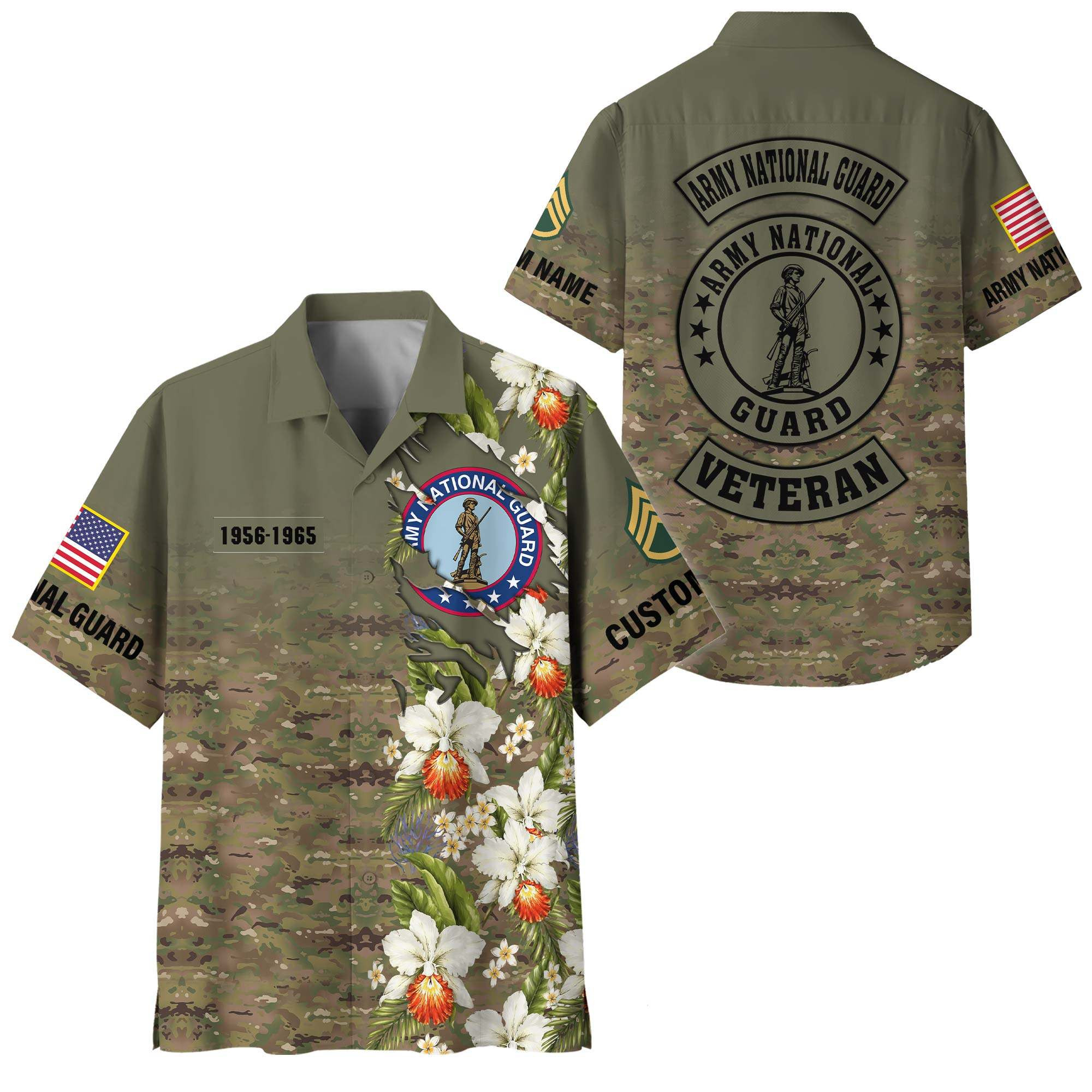 Premium Custom Army National Guard Hawaiian Shirt VPVC408378, Gifts For Army National Guard Veteran, Gifts For Veterans Day