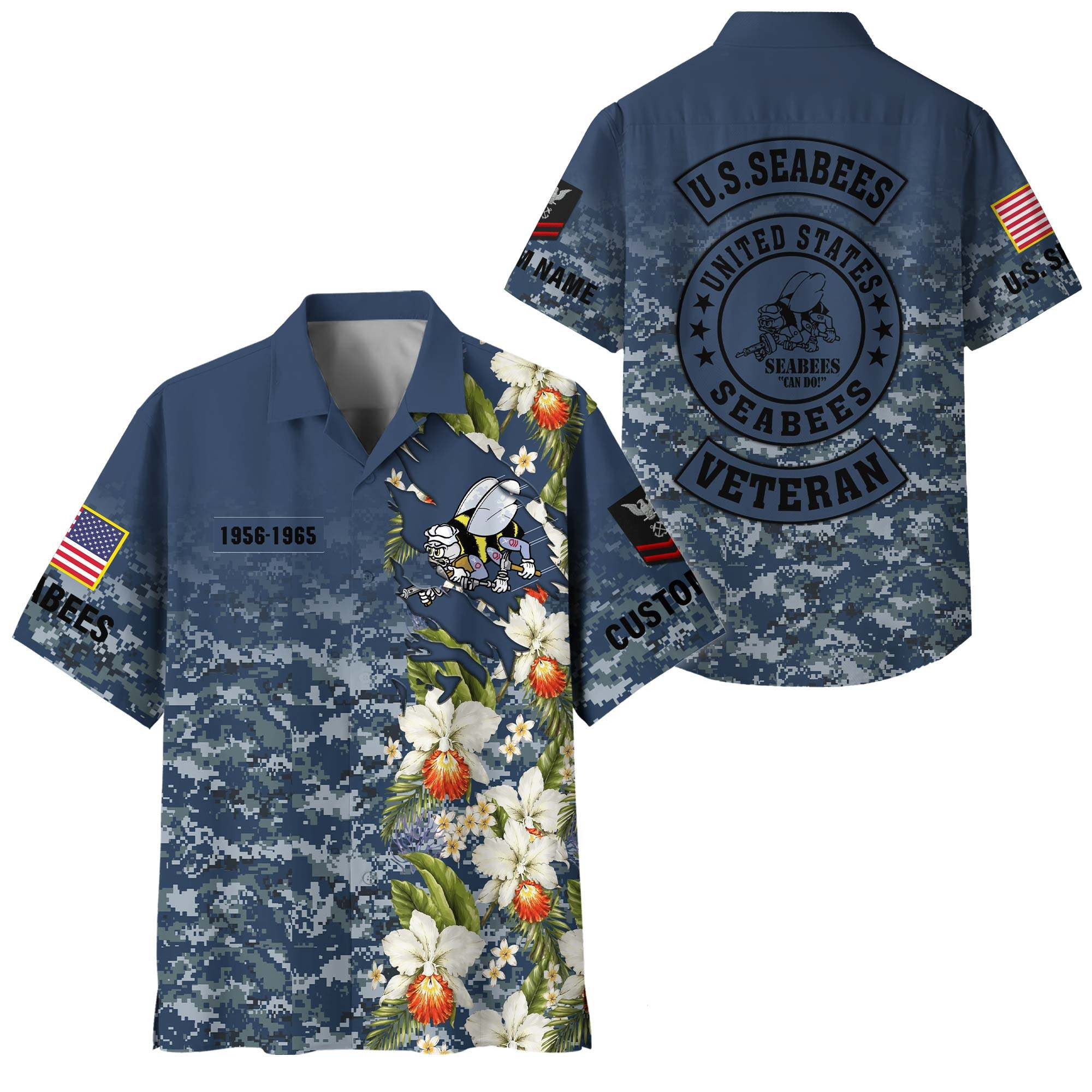 Premium Custom US Seabees Hawaiian Shirt VPVC408379, Gifts For Seabees Veteran, Gifts For Veterans Day