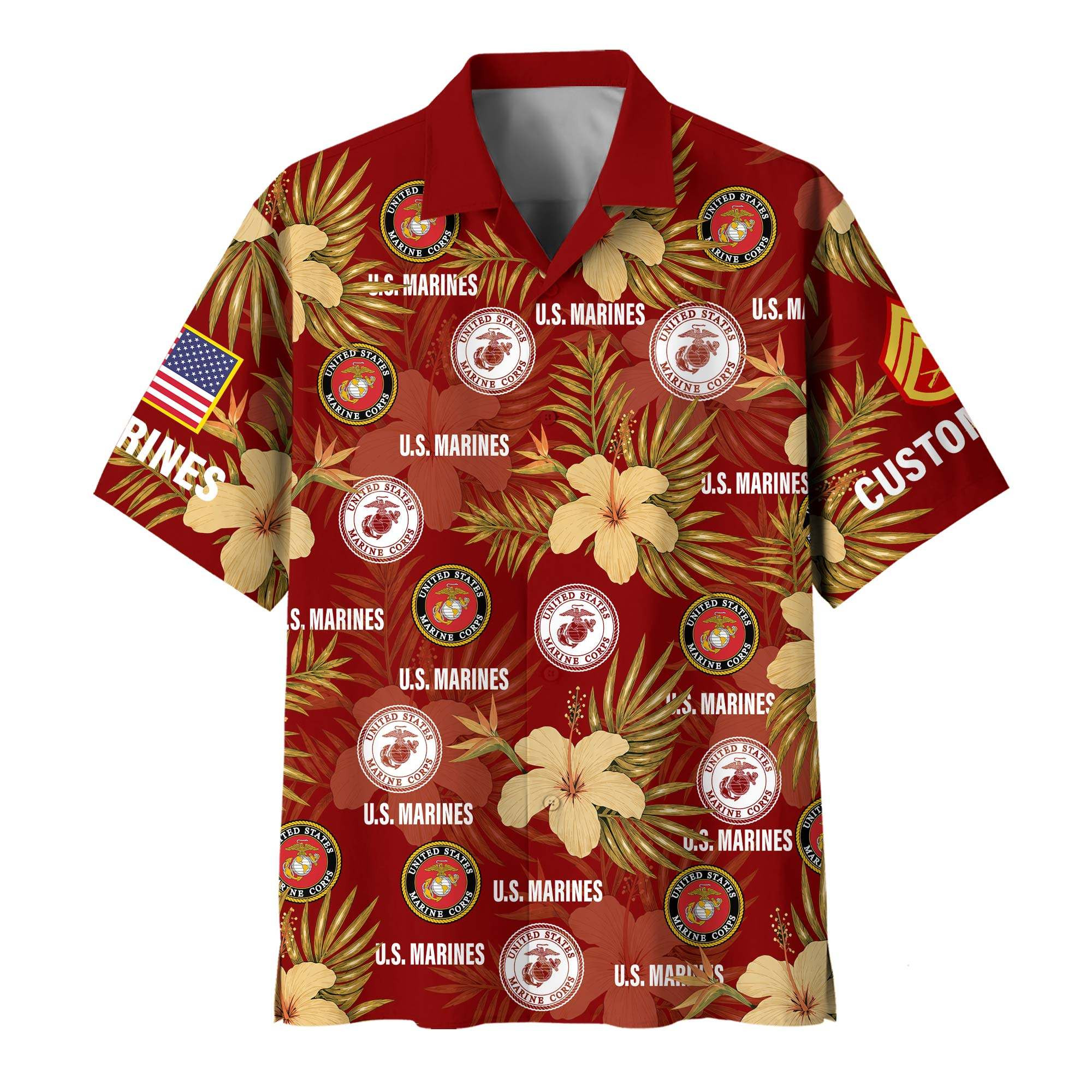 Premium Custom USMC Hawaiian Shirt VPVC408393, Gifts For Marine Veteran, Gifts For Veterans Day
