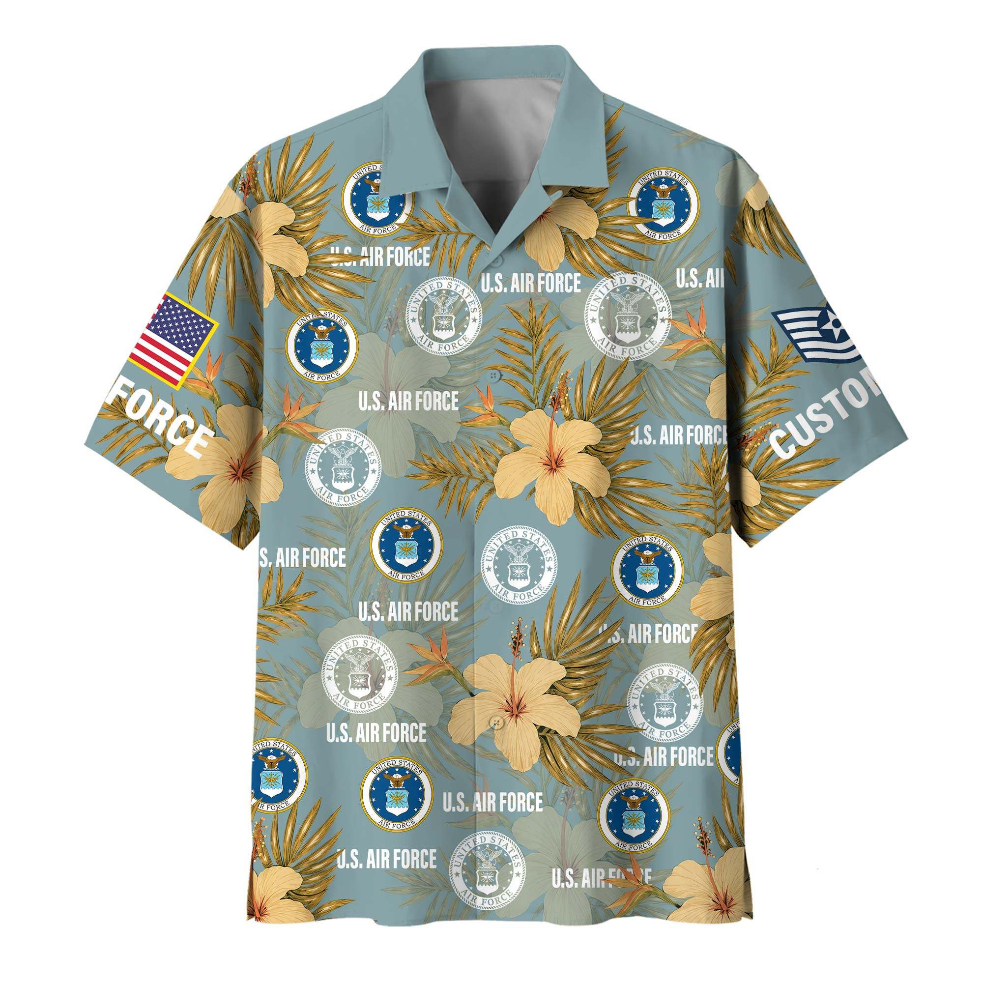 Premium Custom USAF Hawaiian Shirt VPVC408394, Gifts For Air Force Veteran, Gifts For Veterans Day