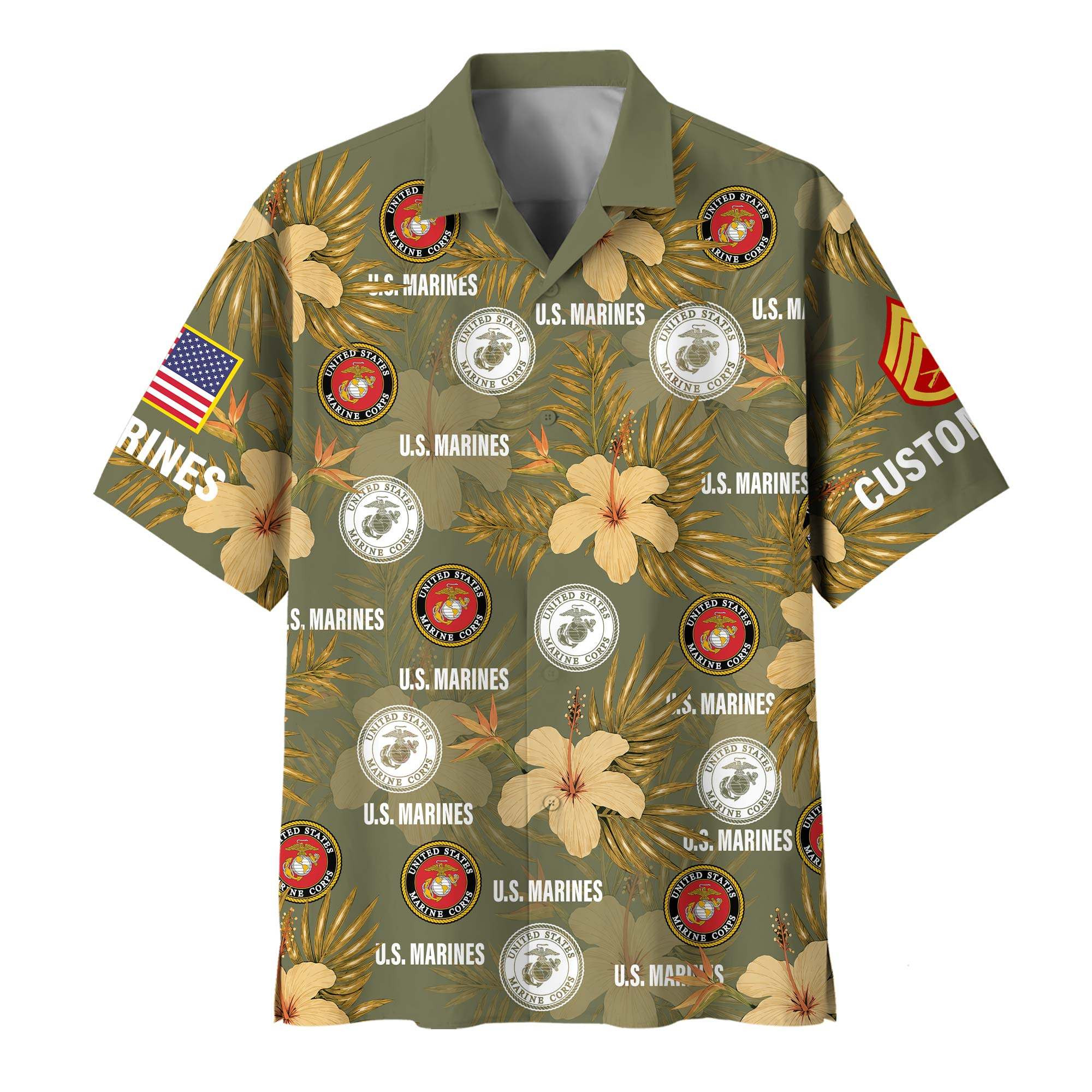Premium Custom USMC Hawaiian Shirt VPVC400032, Gifts For Marine Veteran, Gifts For Veterans Day