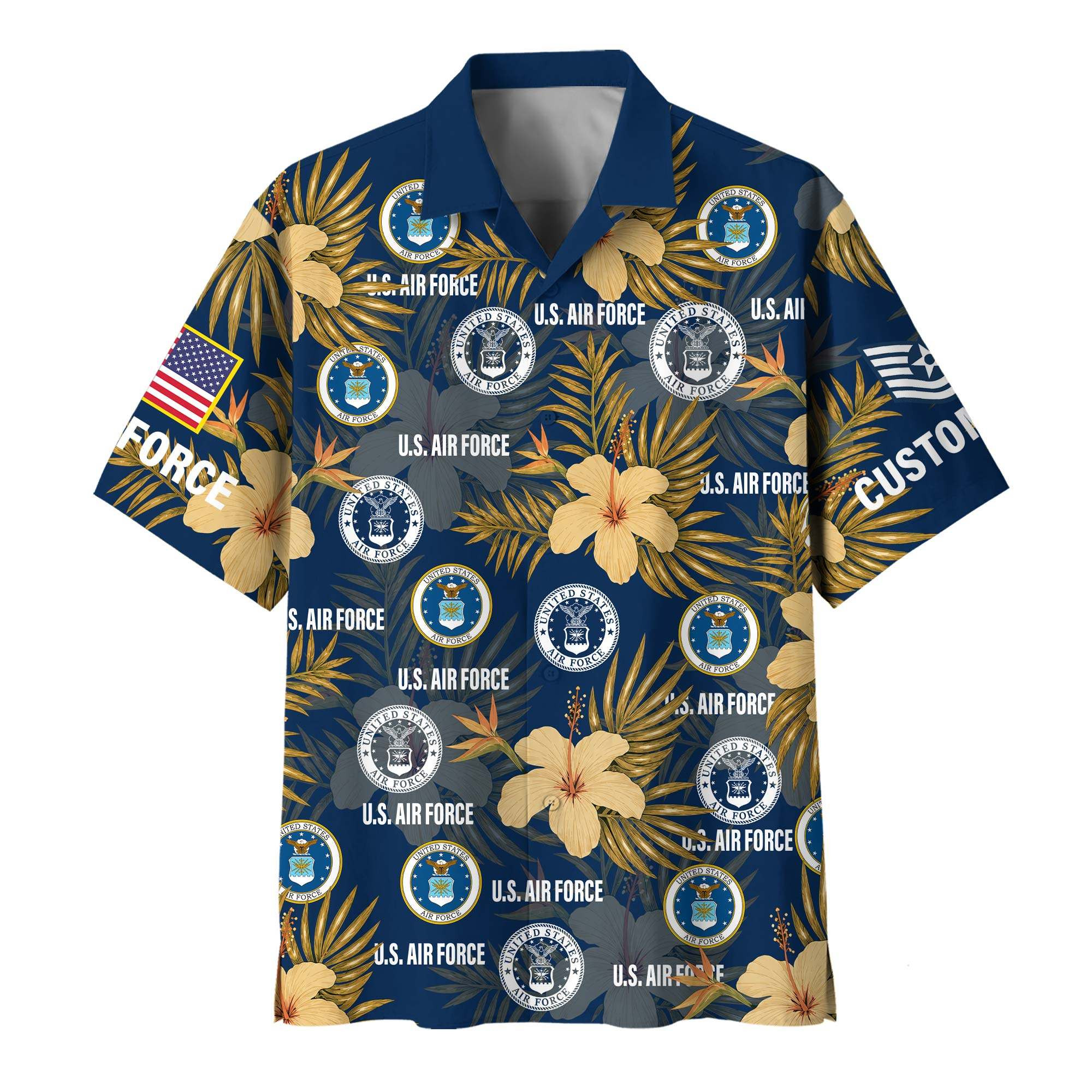Premium Custom USAF Hawaiian Shirt VPVC400033, Gifts For Air Force Veteran, Gifts For Veterans Day