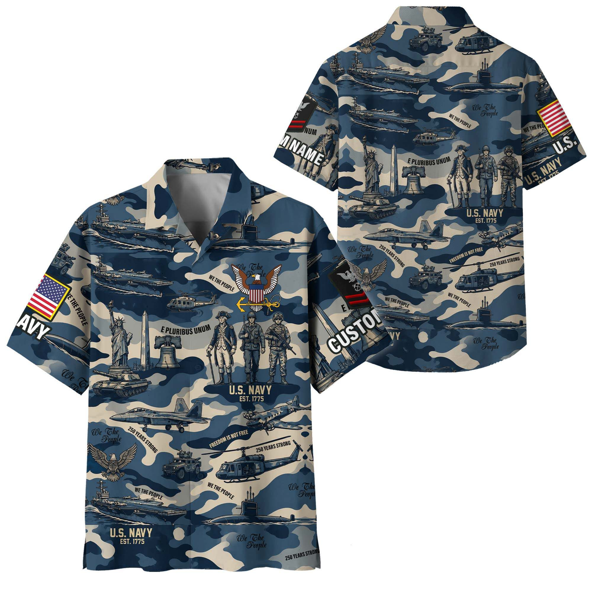 Premium Custom US Navy Hawaiian Shirt VPVC408402, Gifts For Navy Veteran, Gifts For Veterans Day