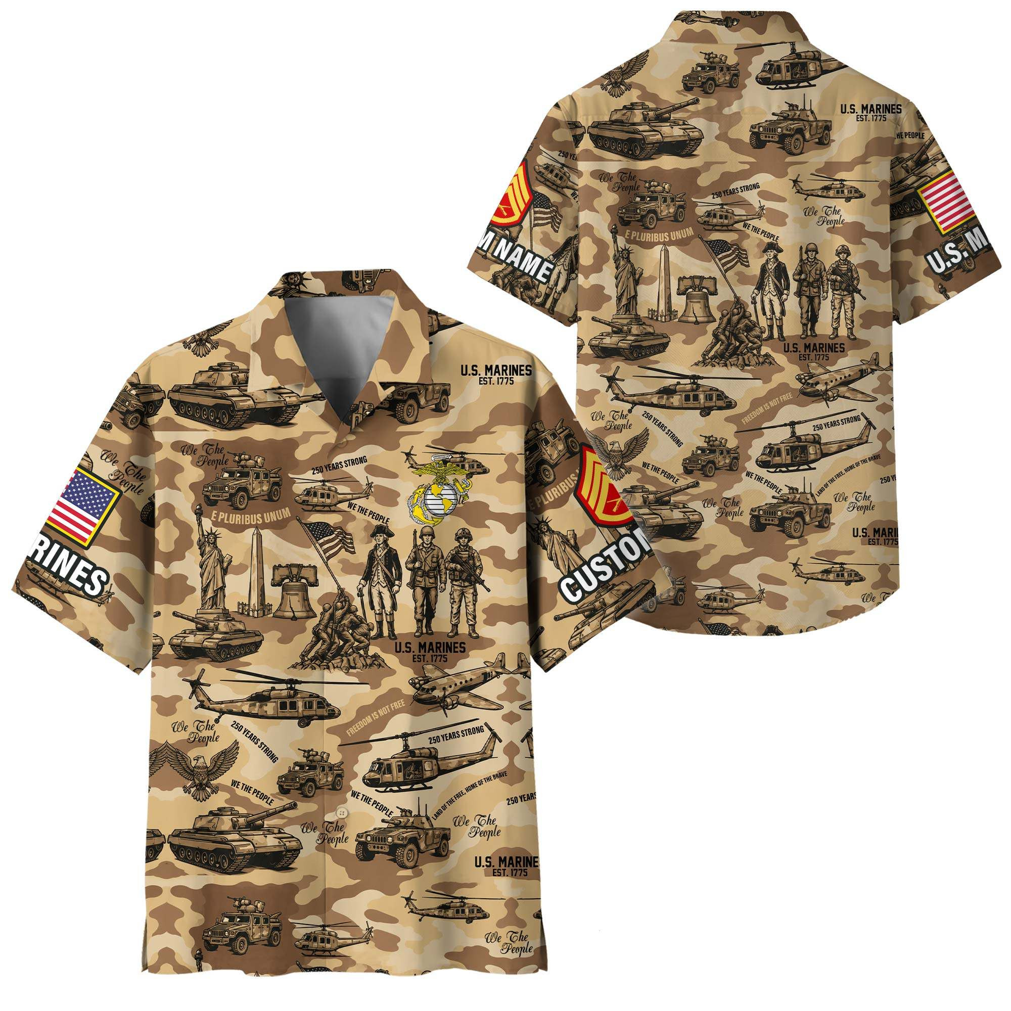 Premium Custom USMC Hawaiian Shirt VPVC408403, Gifts For Marine Veteran, Gifts For Veterans Day