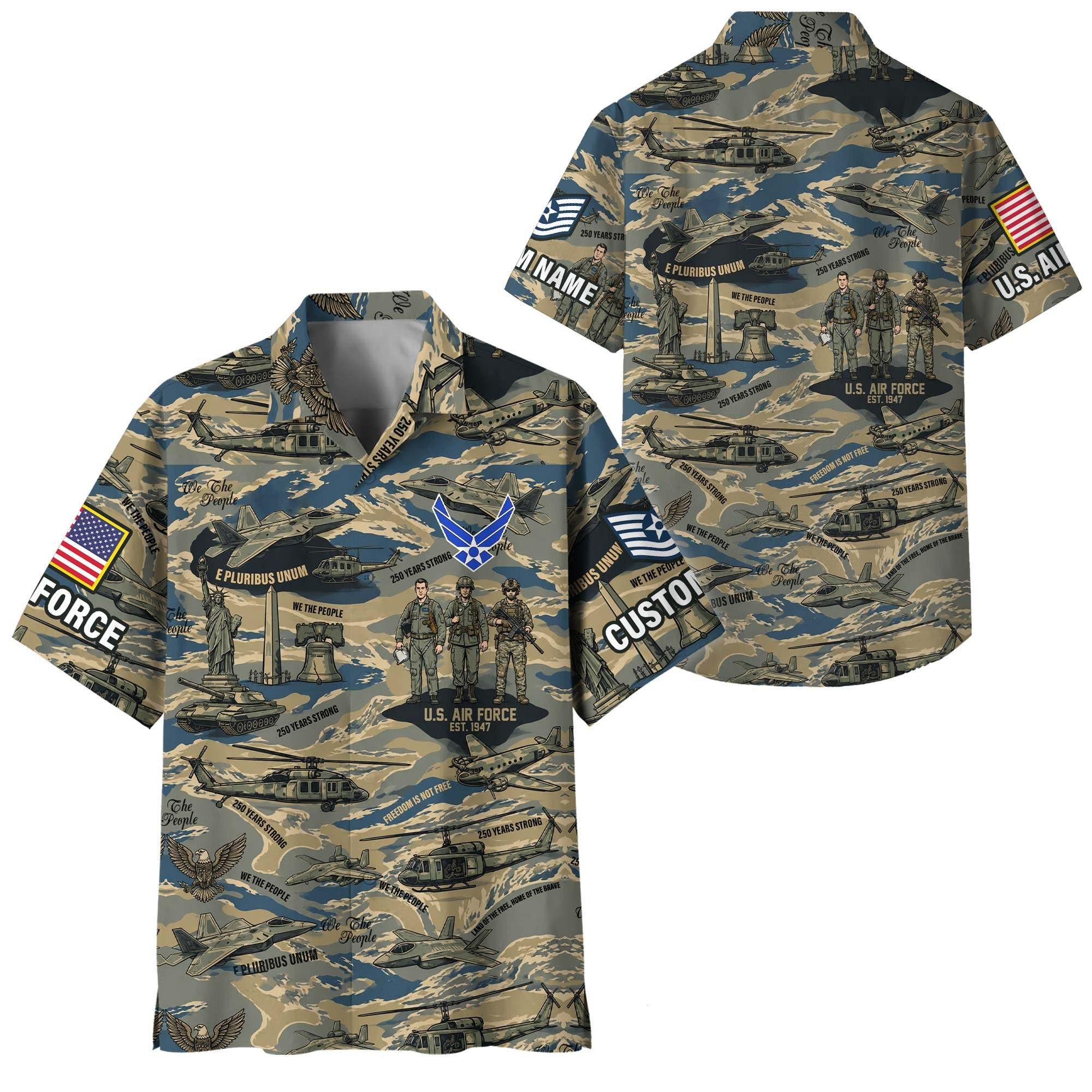 Premium Custom USAF Hawaiian Shirt VPVC408404, Gifts For Air Force Veteran, Gifts For Veterans Day
