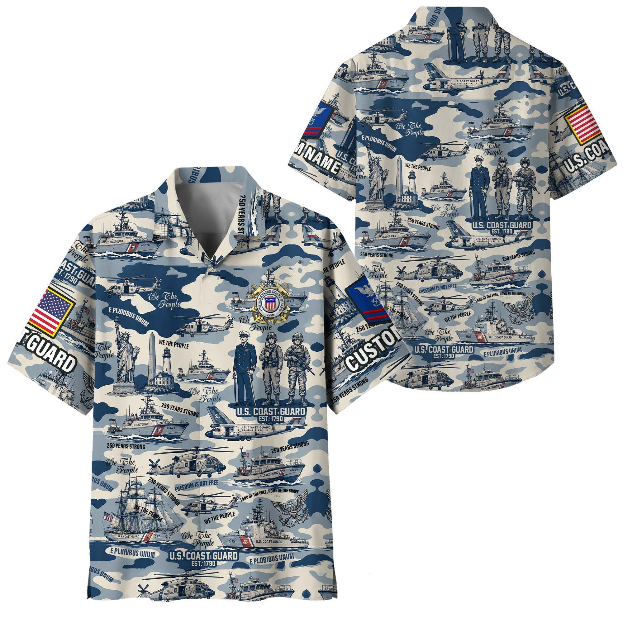 Premium Custom USCG Hawaiian Shirt VPVC408405, Gifts For Coast Guard Veteran, Gifts For Veterans Day