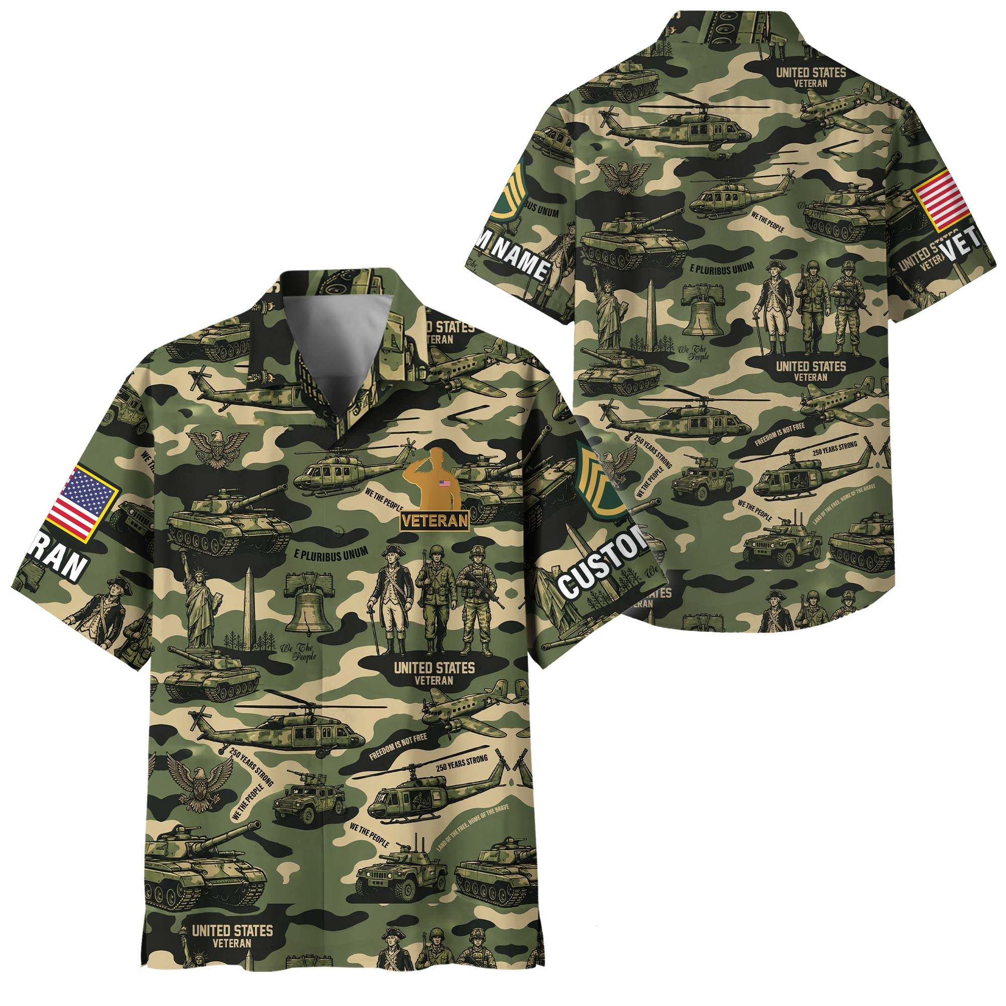 Premium Custom US Veteran Hawaiian Shirt VPVC408407, Gifts For US Veteran, Gifts For Veterans Day