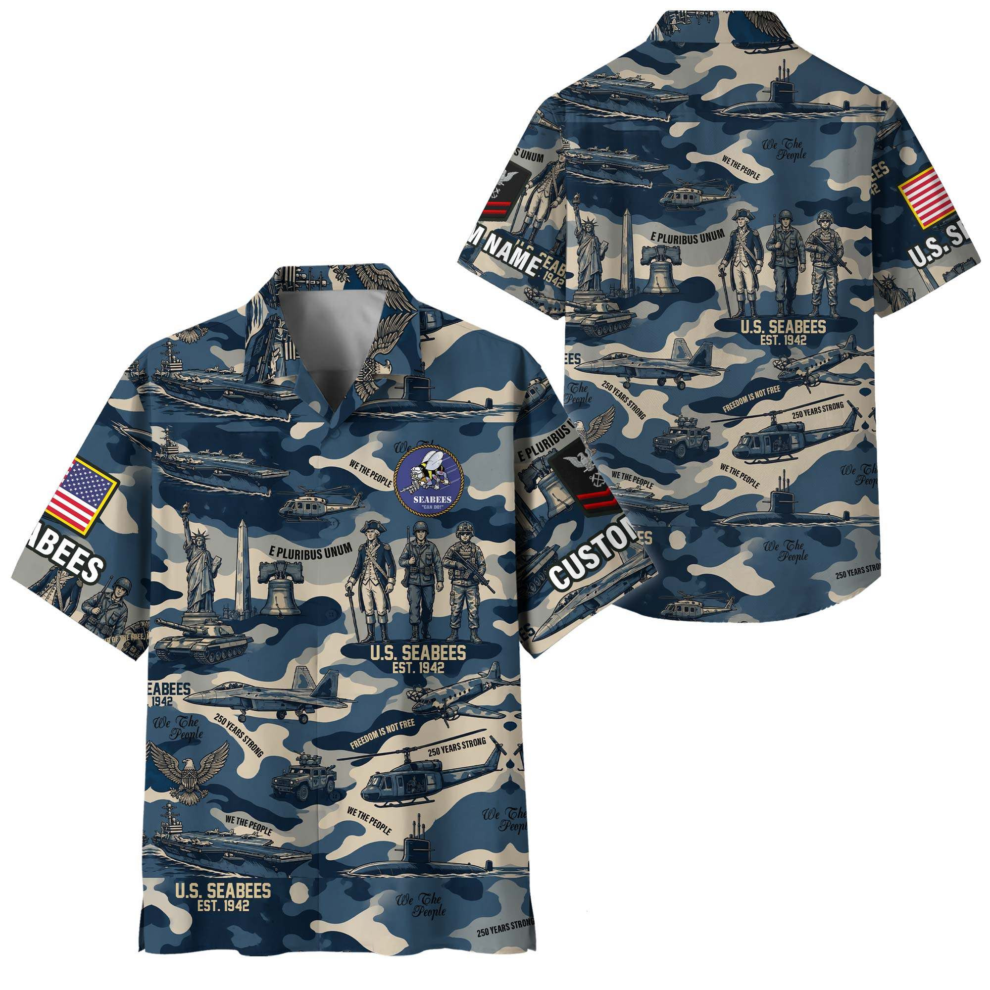Premium Custom US Seabees Hawaiian Shirt VPVC408409, Gifts For Seabees Veteran, Gifts For Veterans Day