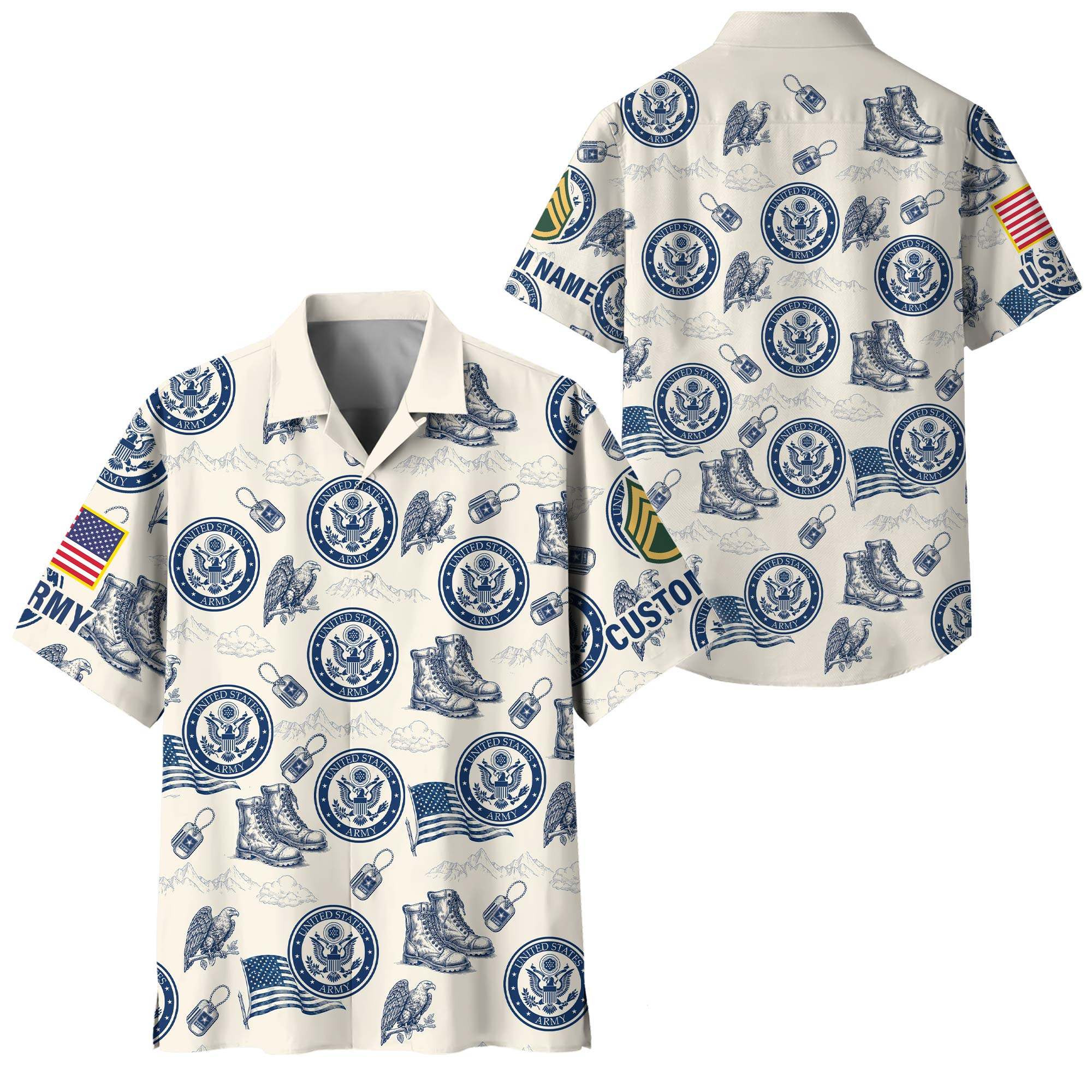 Premium Custom US Army Hawaiian Shirt VPVC408411, Gifts For Army Veteran, Gifts For Veterans Day