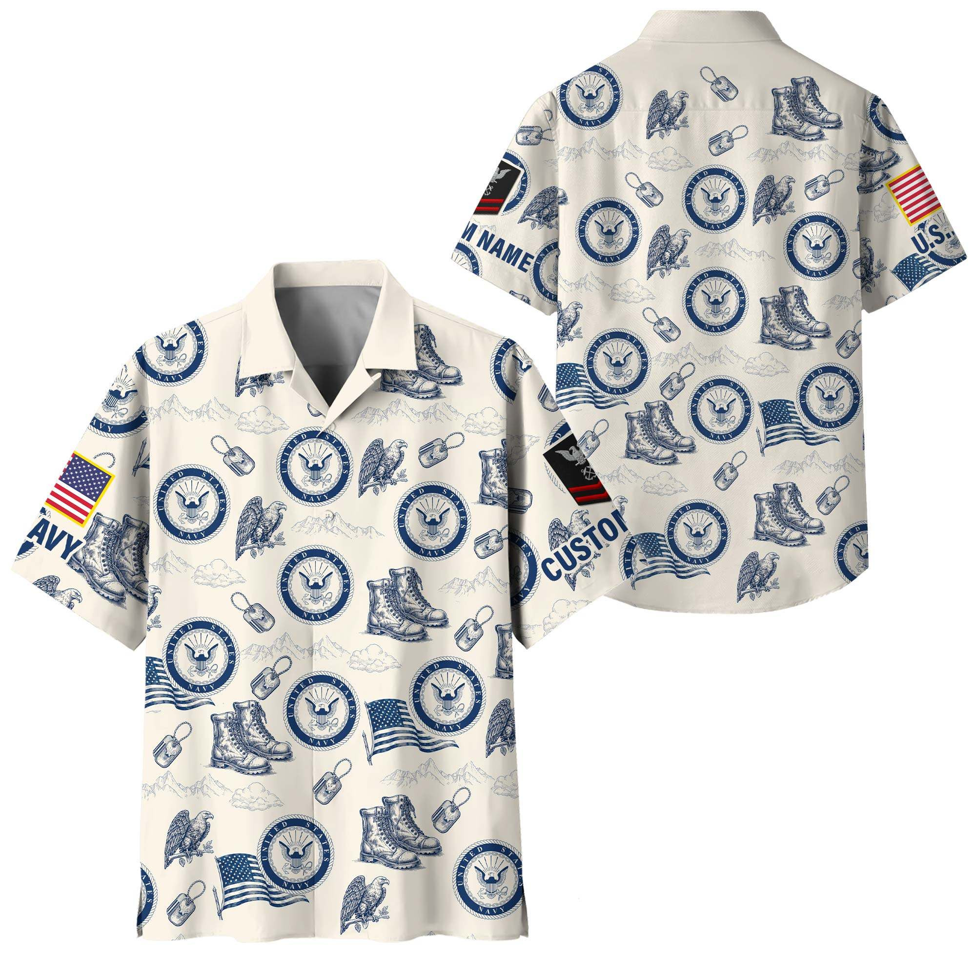 Premium Custom US Navy Hawaiian Shirt VPVC408412, Gifts For Navy Veteran, Gifts For Veterans Day