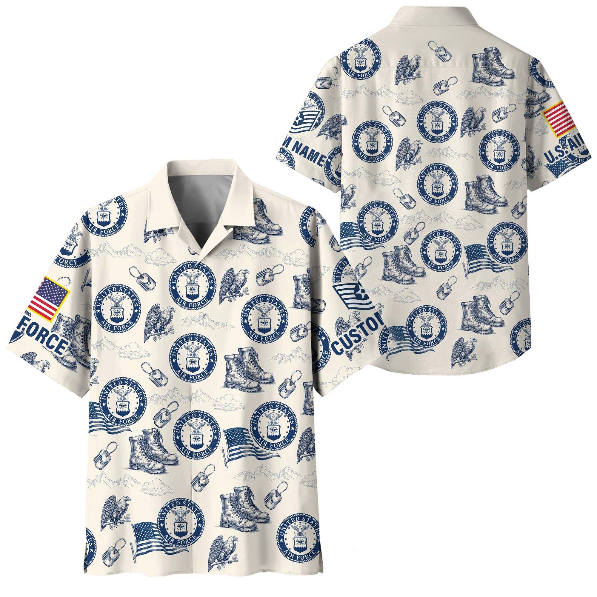 Premium Custom USAF Hawaiian Shirt VPVC408414, Gifts For Air Force Veteran, Gifts For Veterans Day