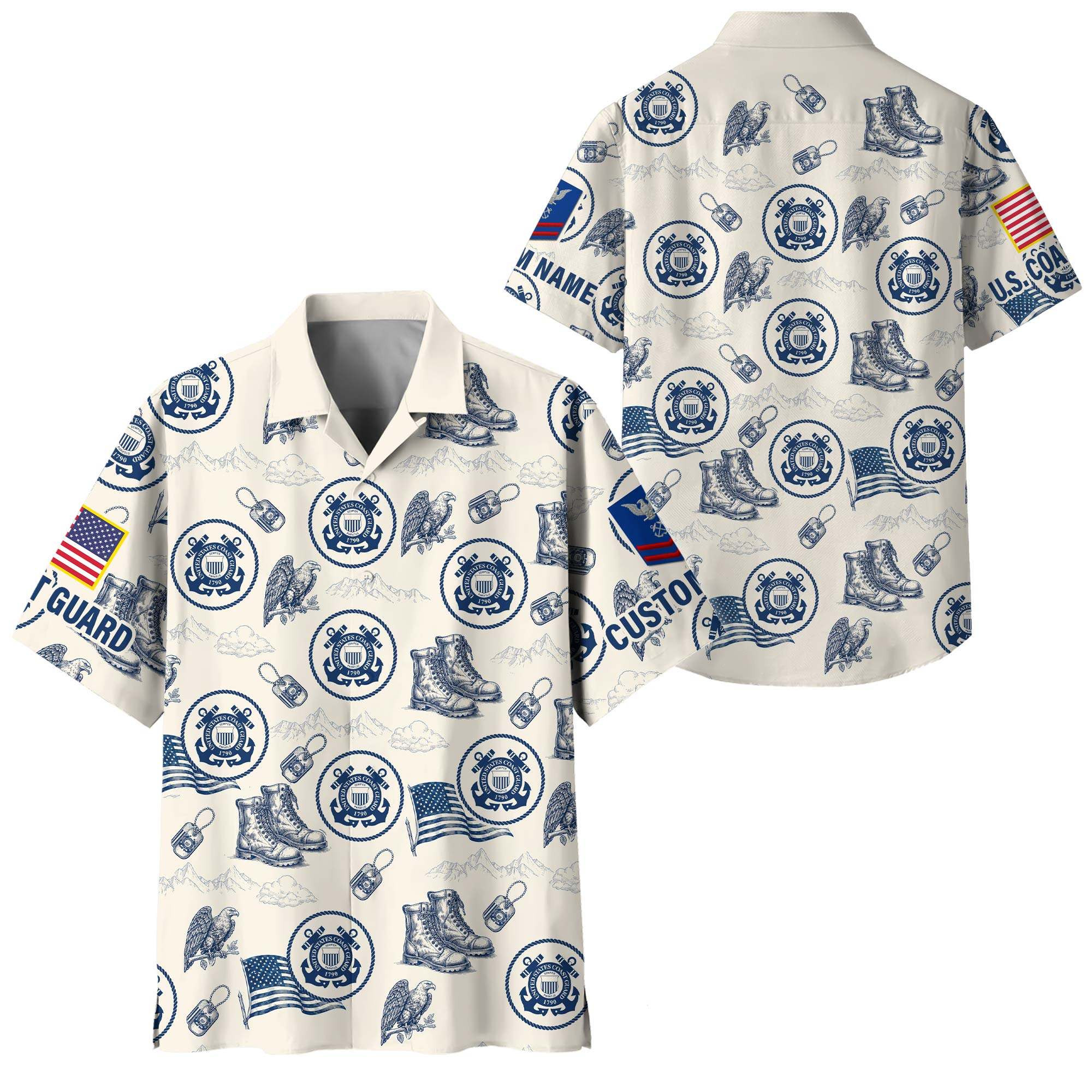 Premium Custom USCG Hawaiian Shirt VPVC408415, Gifts For Coast Guard Veteran, Gifts For Veterans Day