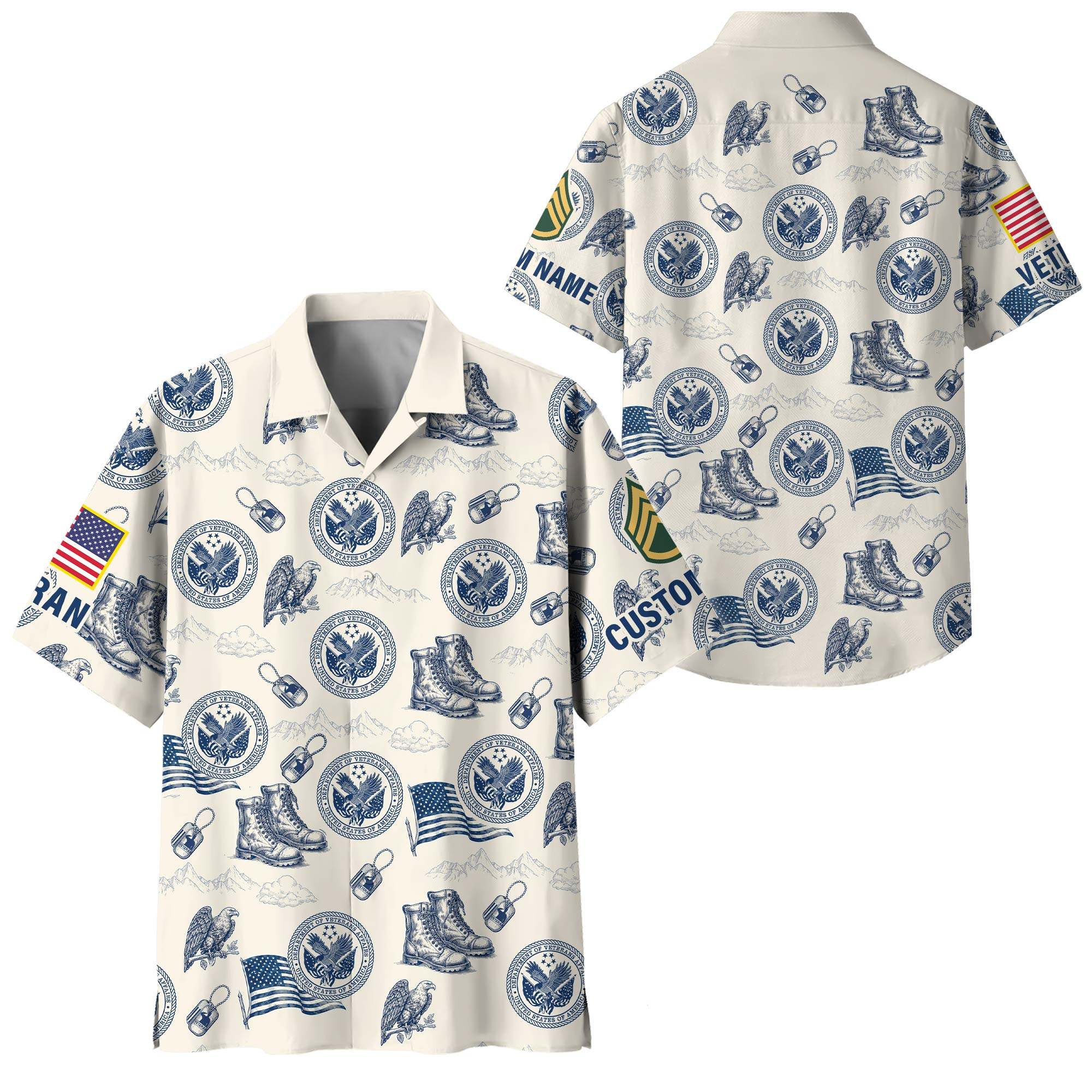 Premium Custom US Veteran Hawaiian Shirt VPVC408417, Gifts For US Veteran, Gifts For Veterans Day