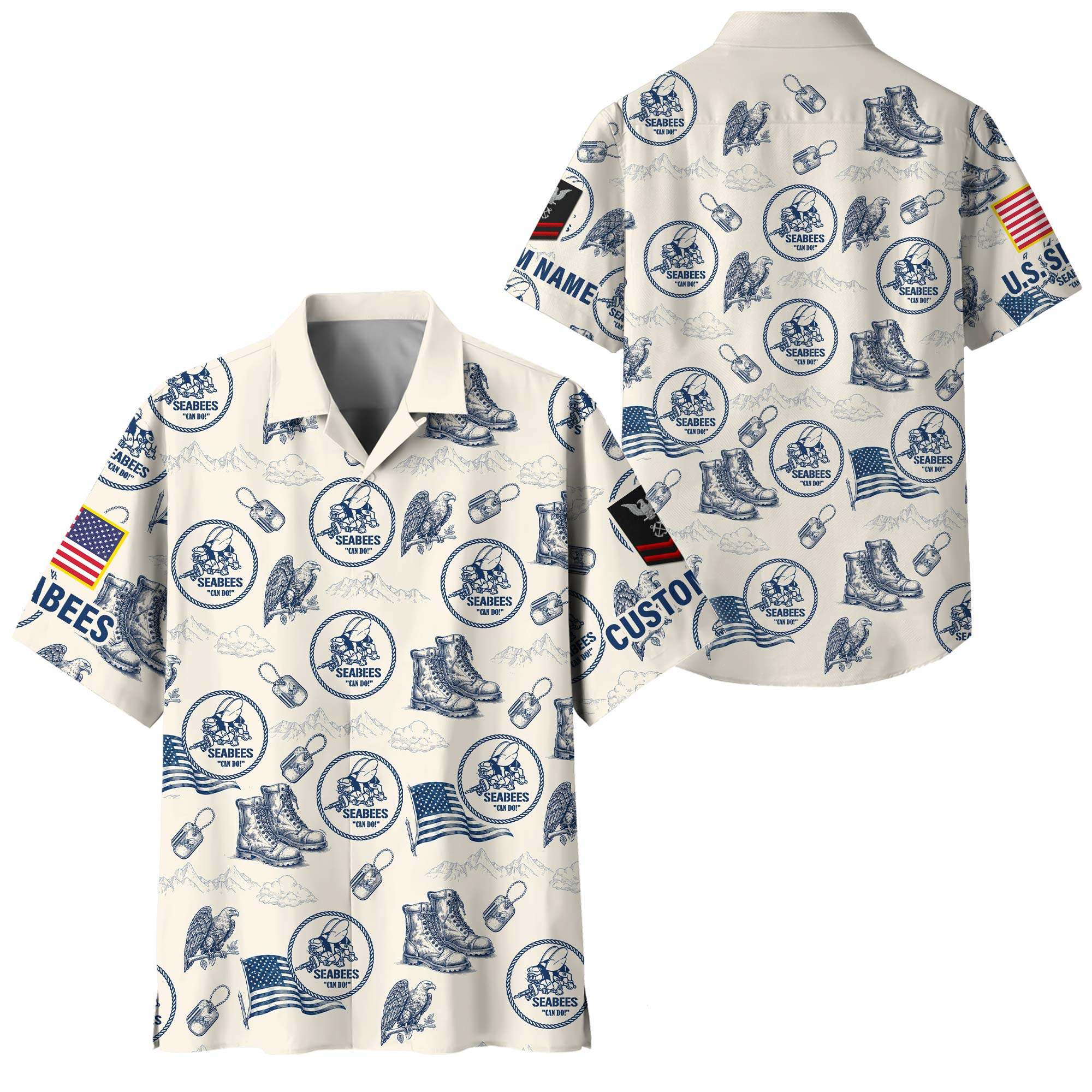 Premium Custom US Seabees Hawaiian Shirt VPVC408419, Gifts For Seabees Veteran, Gifts For Veterans Day