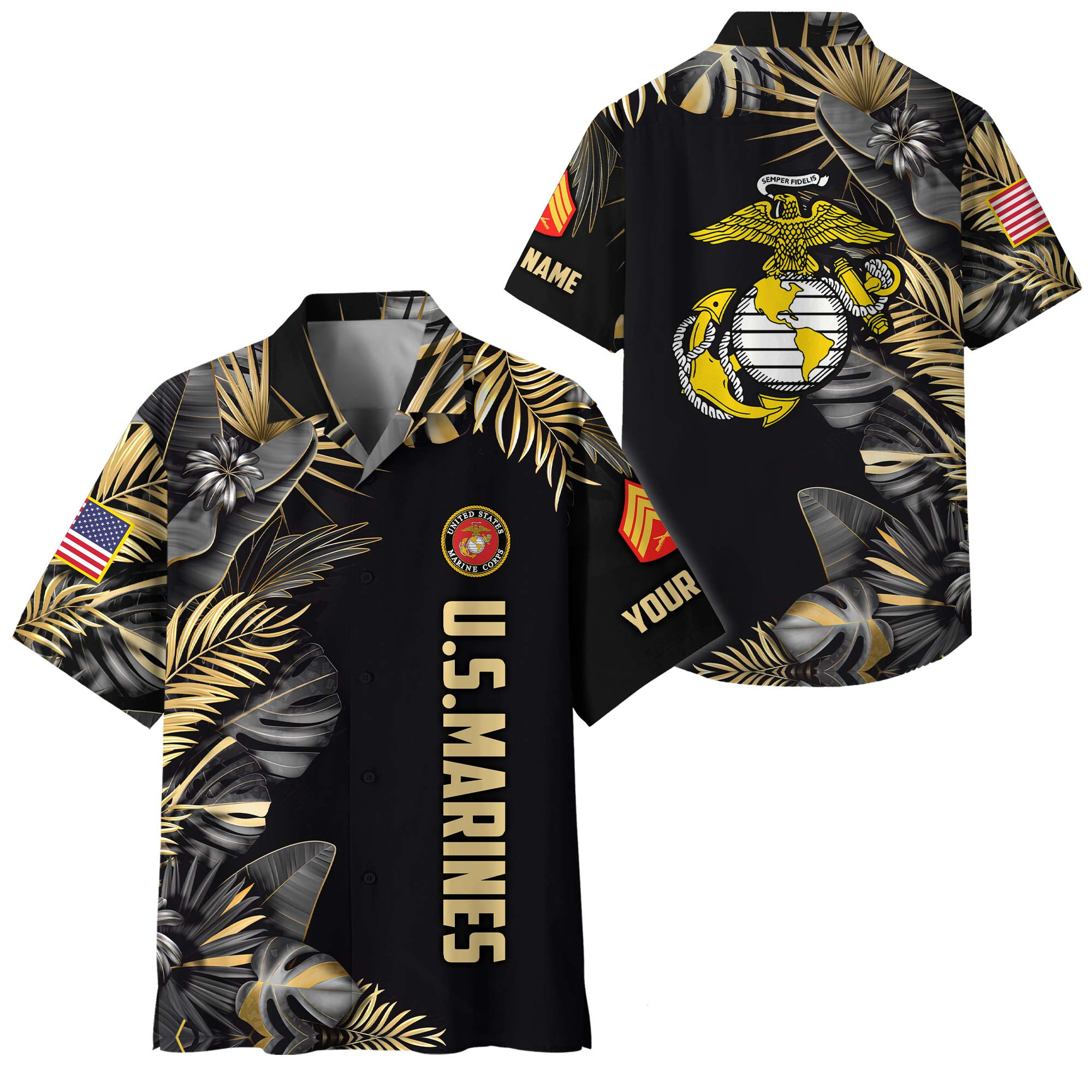 Premium Custom USMC Hawaiian Shirt VPVC408423, Gifts For Marine Veteran, Gifts For Veterans Day