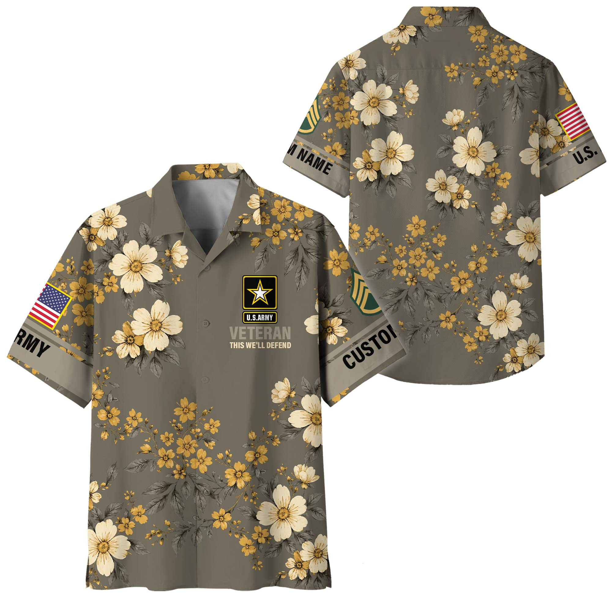Premium Custom US Army Hawaiian Shirt VPVC408431, Gifts For Army Veteran, Gifts For Veterans Day