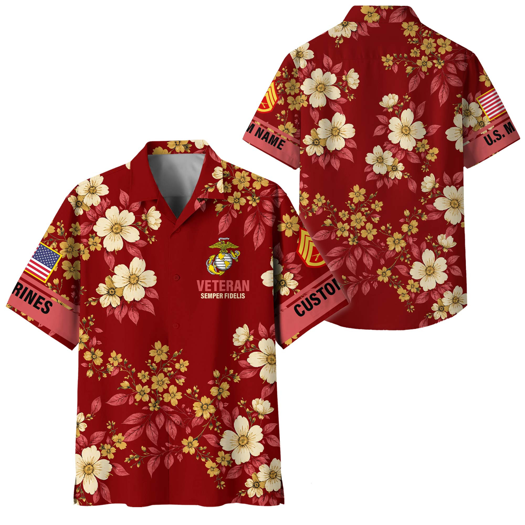 Premium Custom USMC Hawaiian Shirt VPVC408433, Gifts For Marine Veteran, Gifts For Veterans Day