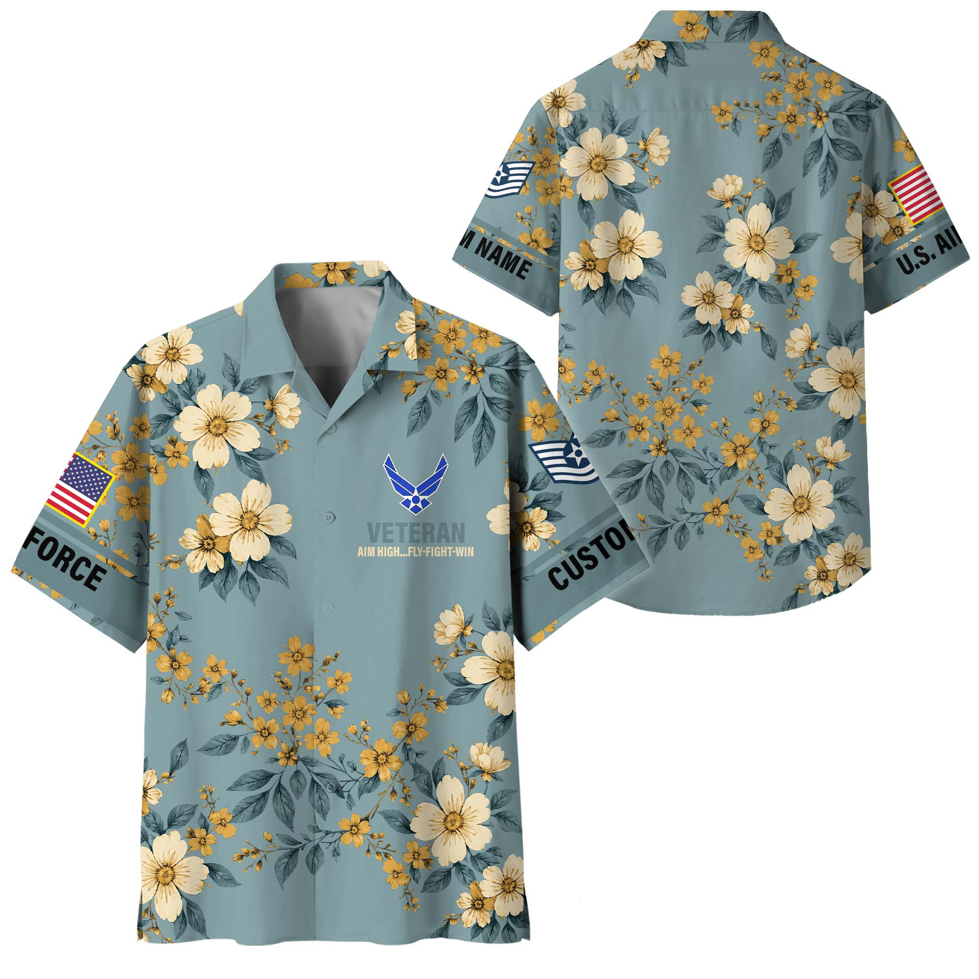 Premium Custom USAF Hawaiian Shirt VPVC408434, Gifts For Air Force Veteran, Gifts For Veterans Day