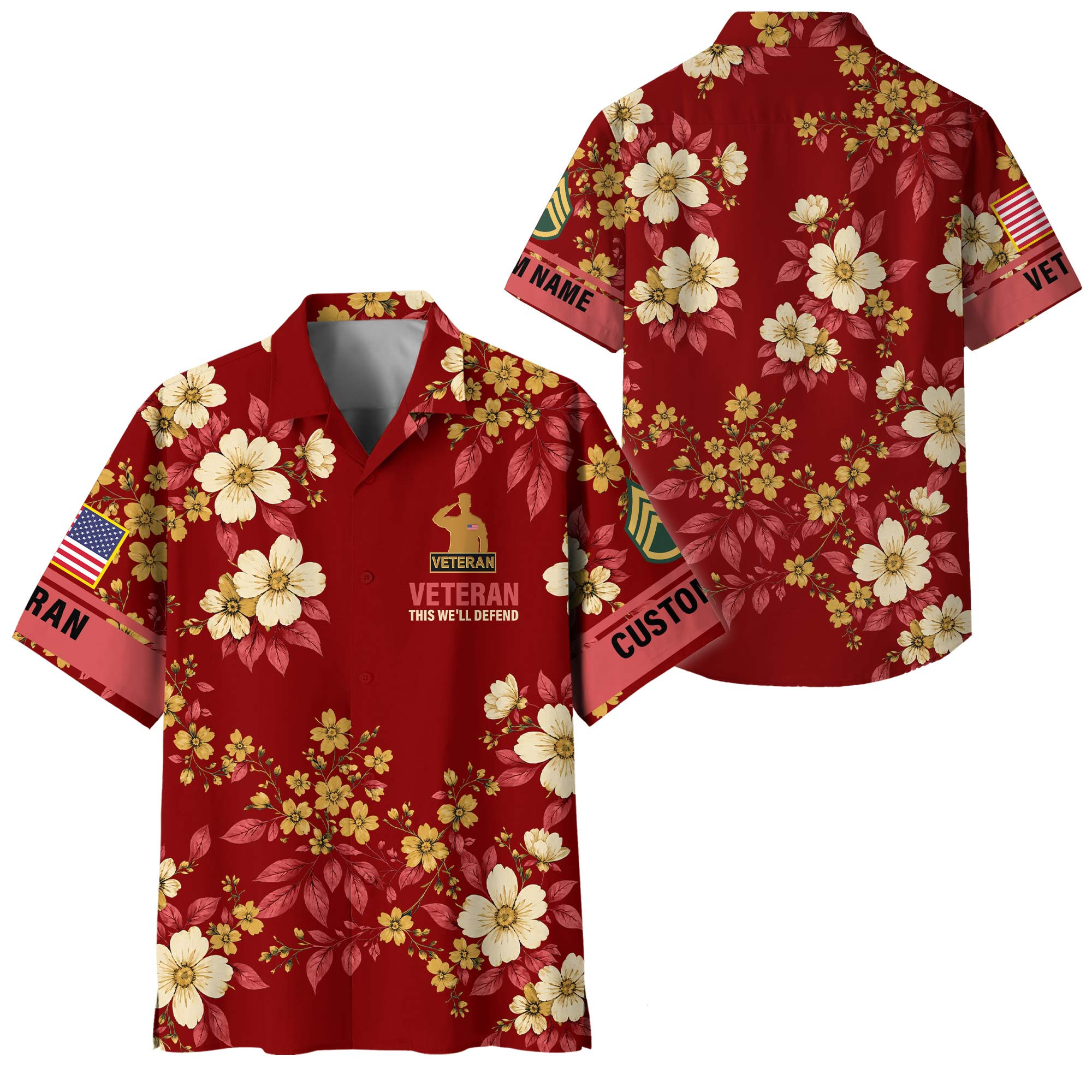 Premium Custom US Veteran Hawaiian Shirt VPVC408437, Gifts For US Veteran, Gifts For Veterans Day