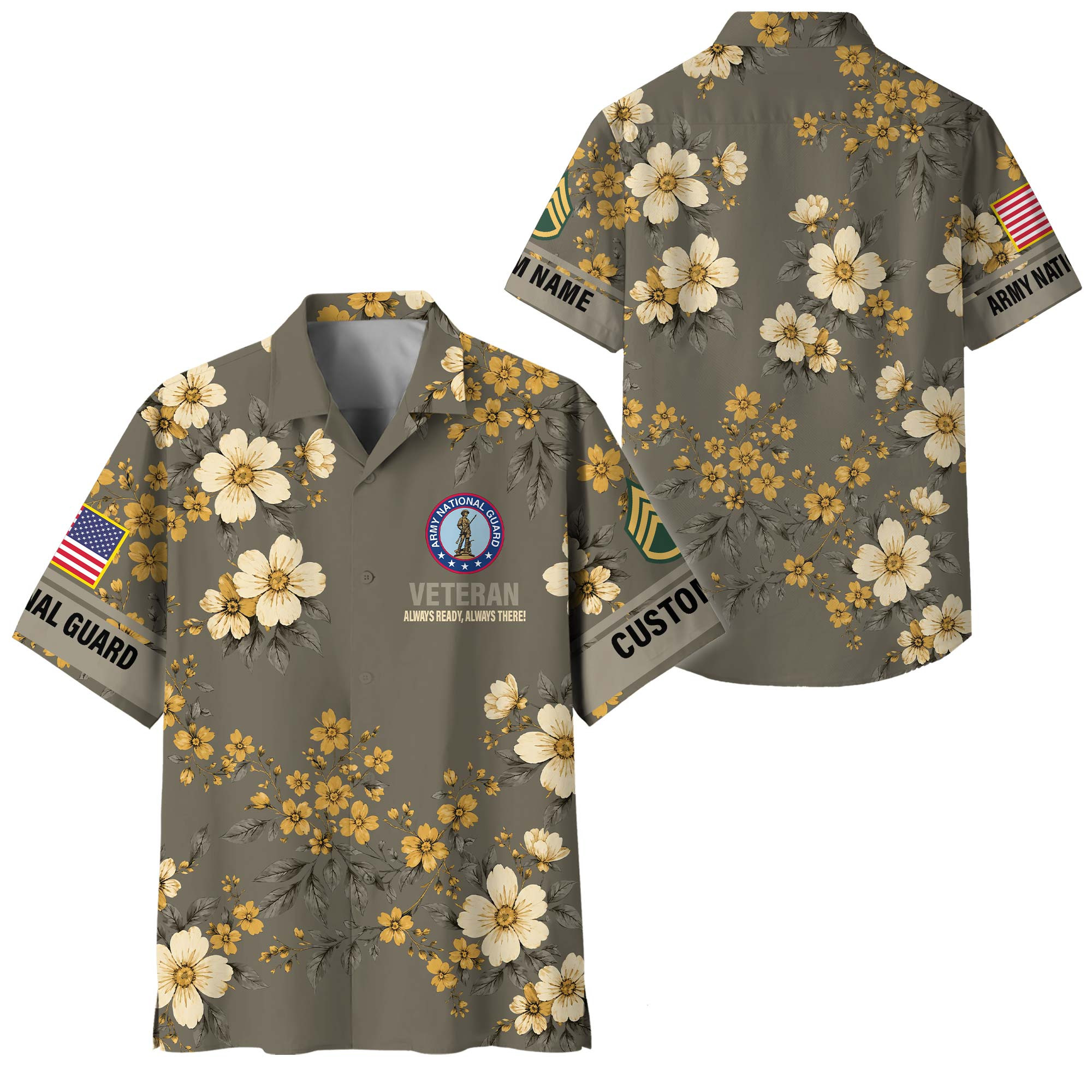 Premium Custom Army National Guard Hawaiian Shirt VPVC408438, Gifts For Army National Guard Veteran, Gifts For Veterans Day