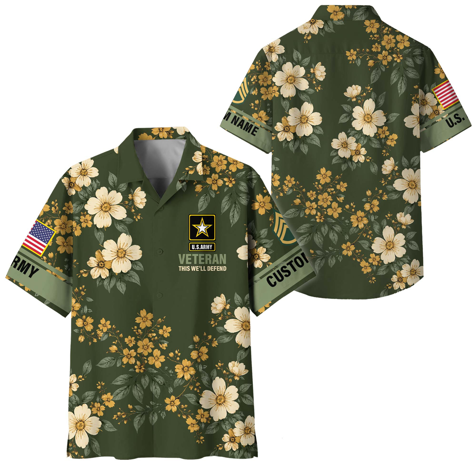 Premium Custom US Army Hawaiian Shirt VPVC400034, Gifts For Army Veteran, Gifts For Veterans Day