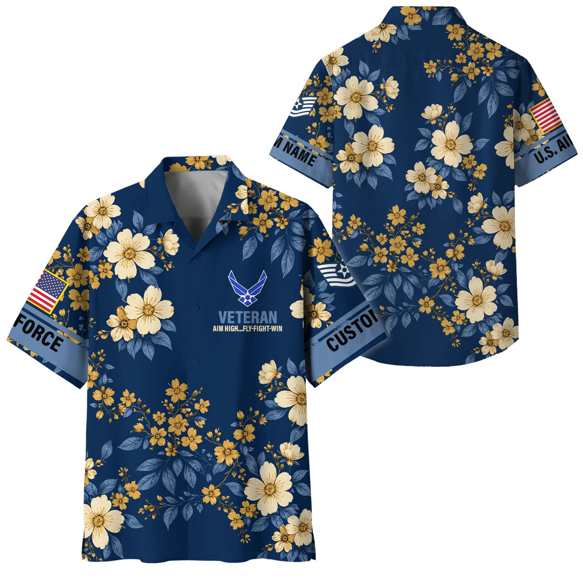 Premium Custom USAF Hawaiian Shirt VPVC400036, Gifts For Air Force Veteran, Gifts For Veterans Day