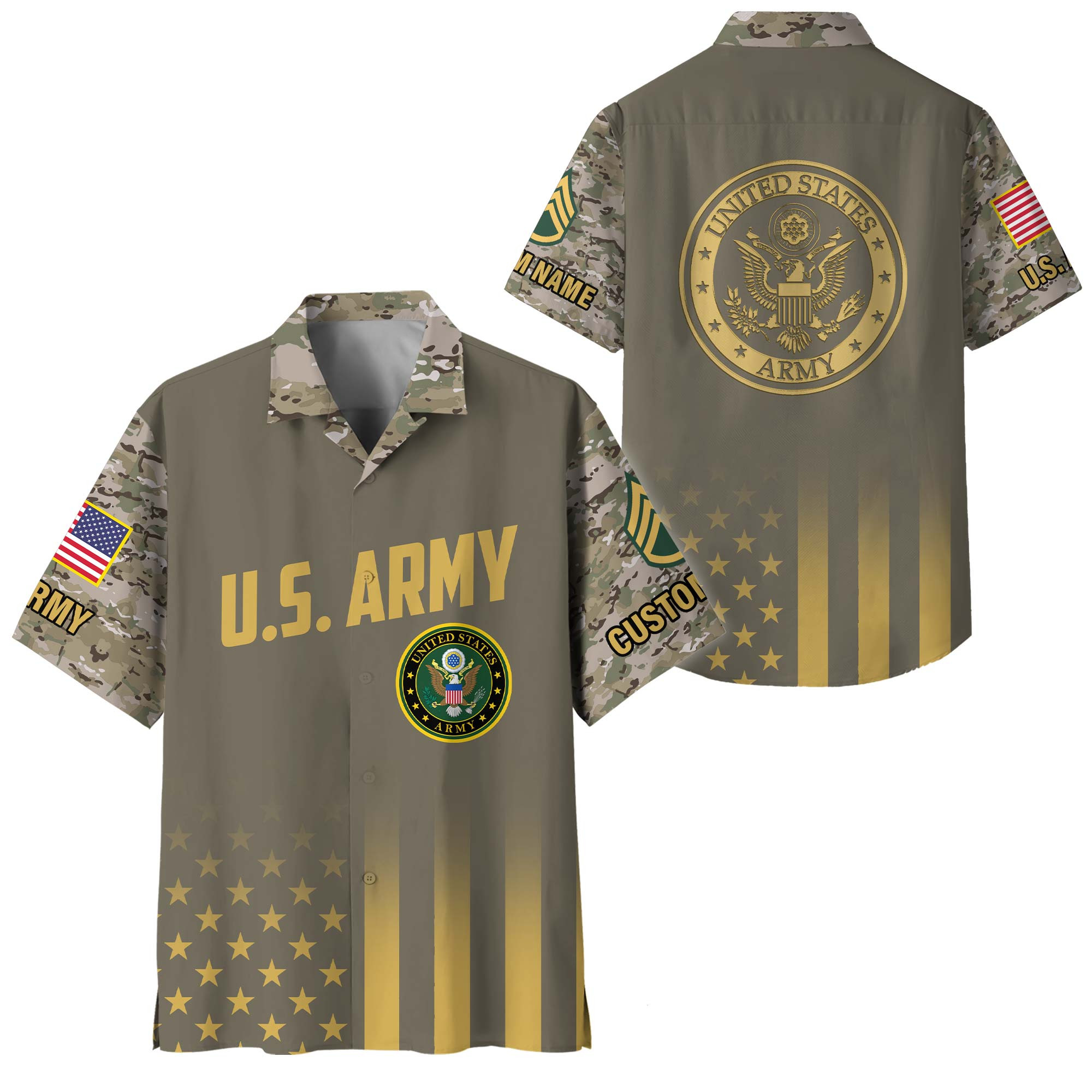 Premium Custom US Army Hawaiian Shirt VPVC408461, Gifts For Army Veteran, Gifts For Veterans Day