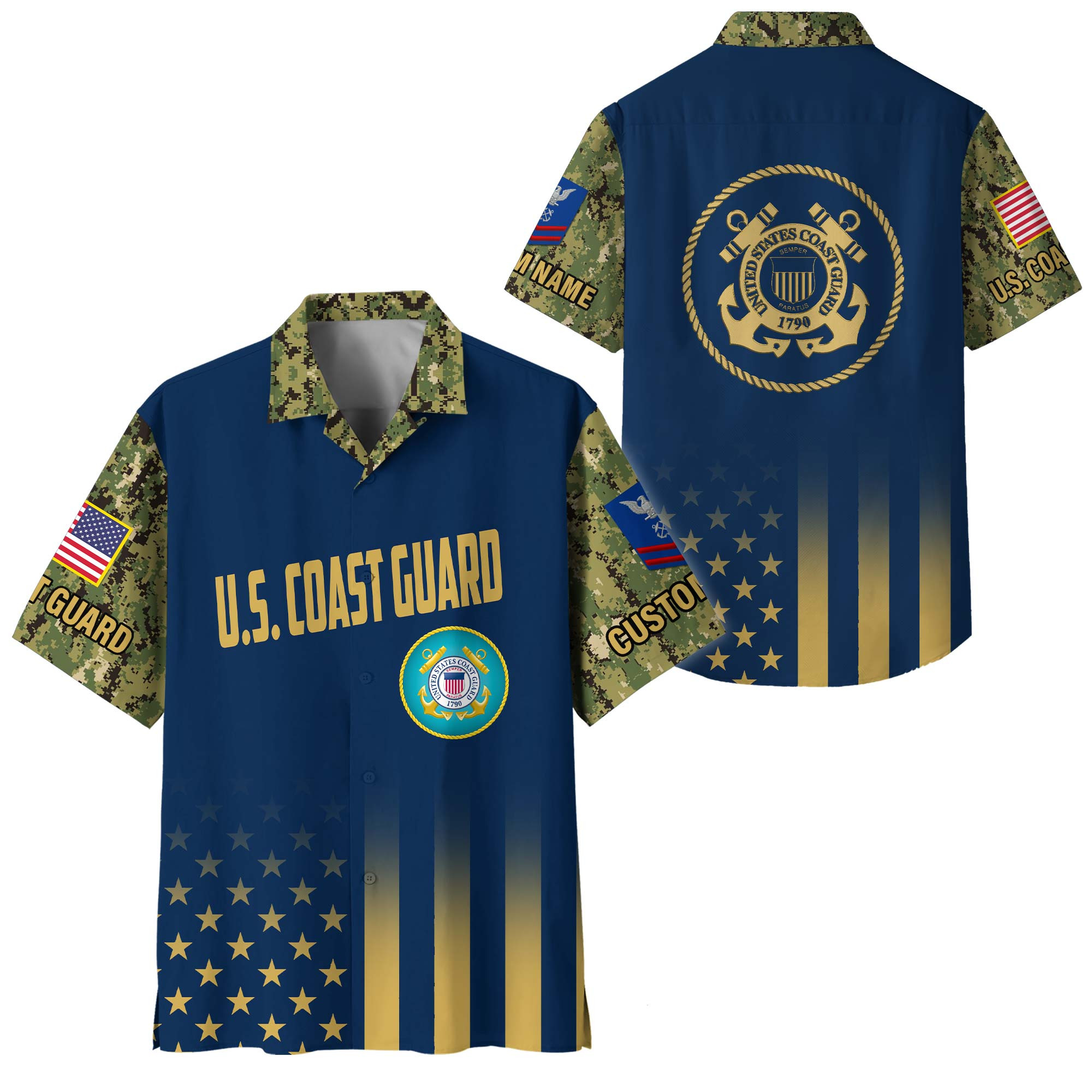 Premium Custom USCG Hawaiian Shirt VPVC408465, Gifts For Coast Guard Veteran, Gifts For Veterans Day