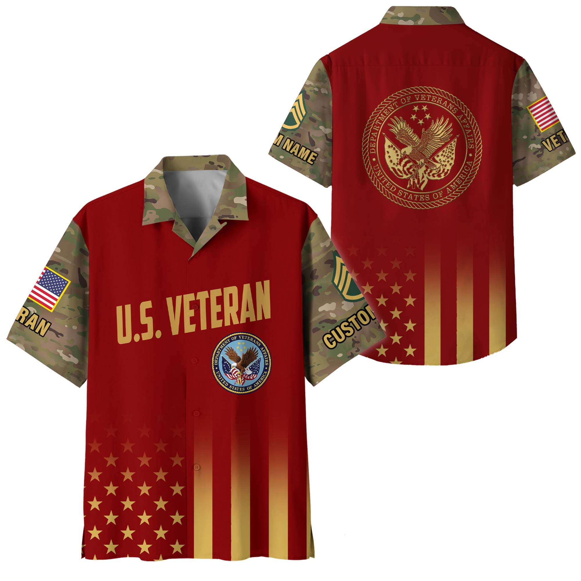 Premium Custom US Veteran Hawaiian Shirt VPVC408467, Gifts For US Veteran, Gifts For Veterans Day