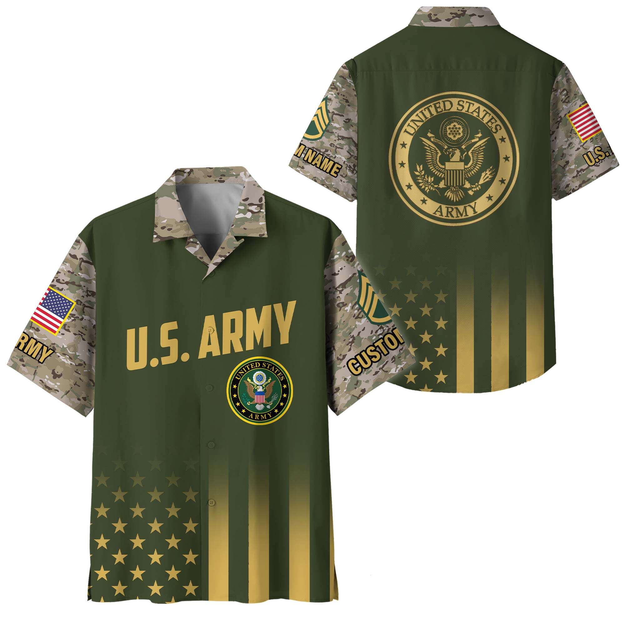 Premium Custom US Army Hawaiian Shirt VPVC400037, Gifts For Army Veteran, Gifts For Veterans Day