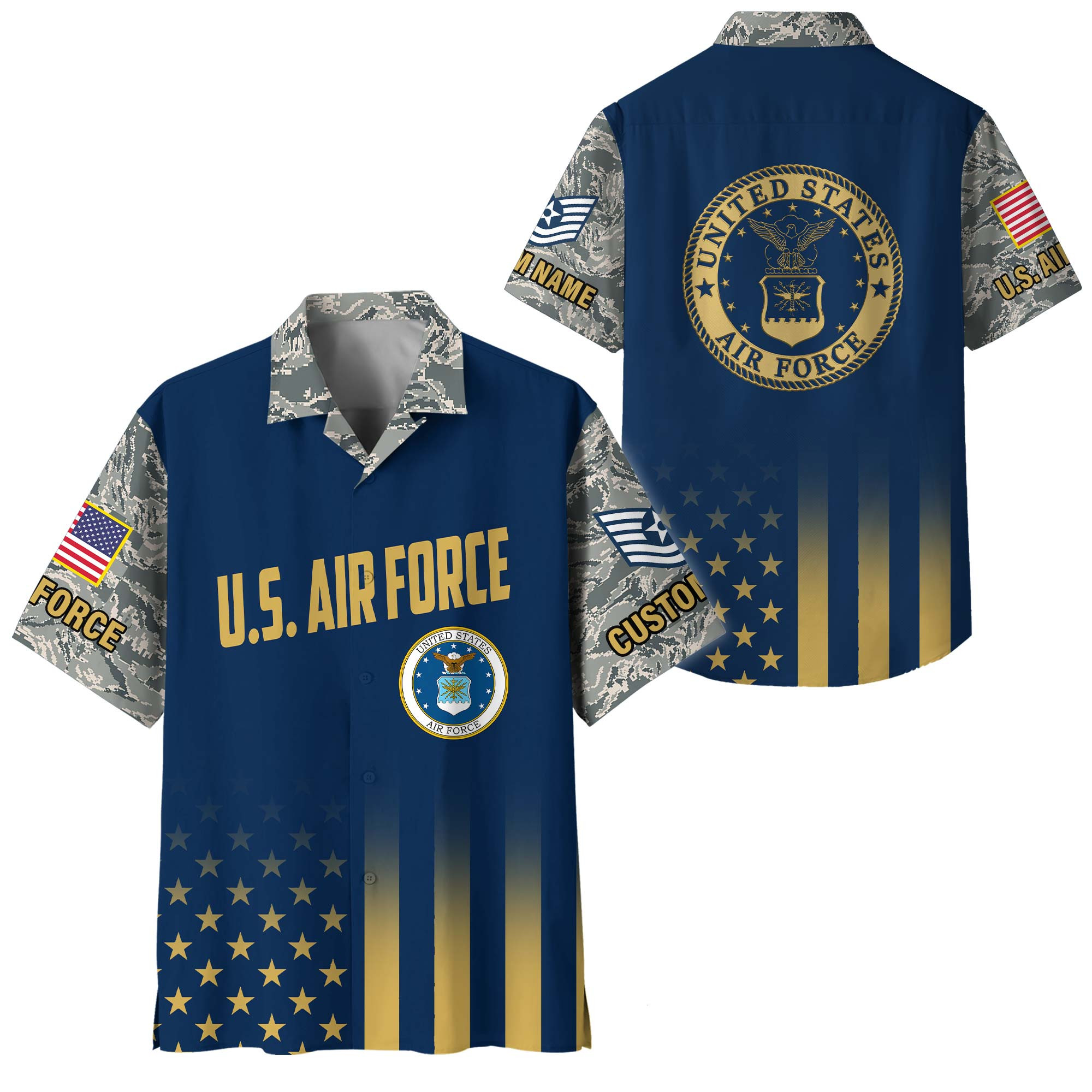 Premium Custom USAF Hawaiian Shirt VPVC400039, Gifts For Air Force Veteran, Gifts For Veterans Day