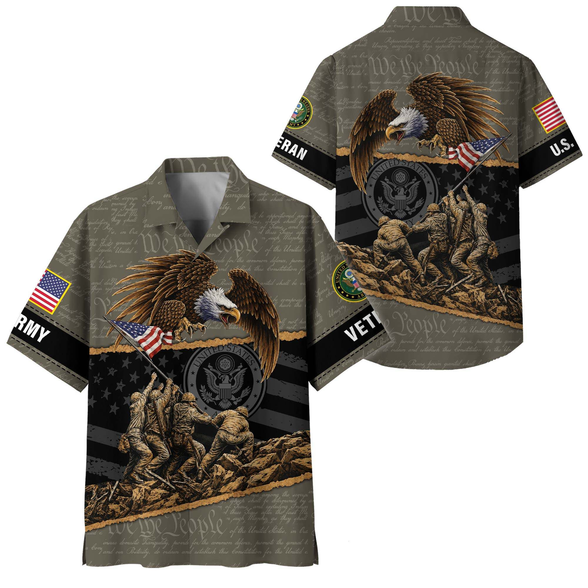 Premium Custom US Army Hawaiian Shirt VPVC408471, Gifts For Army Veteran, Gifts For Veterans Day