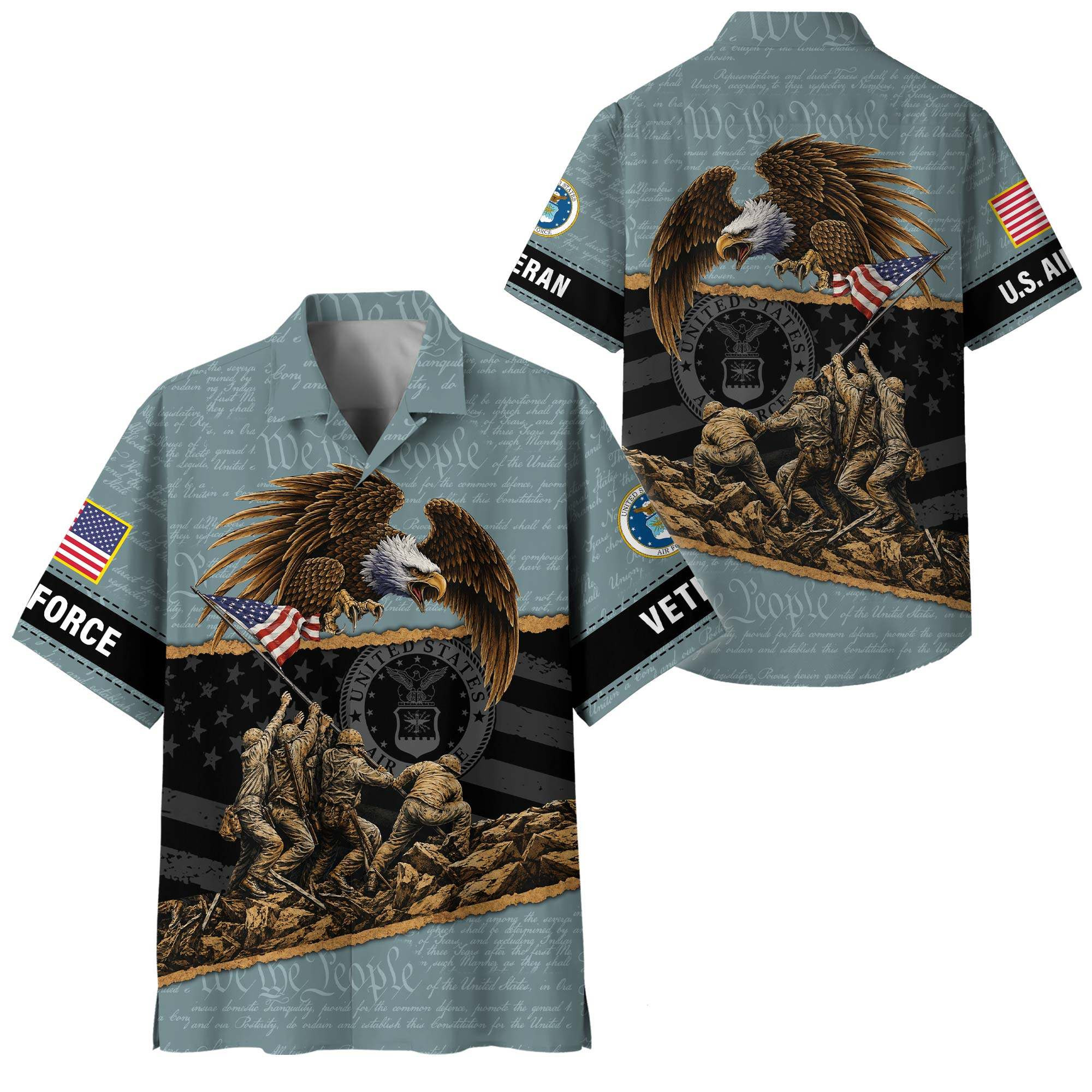 Premium Custom USAF Hawaiian Shirt VPVC408474, Gifts For Air Force Veteran, Gifts For Veterans Day