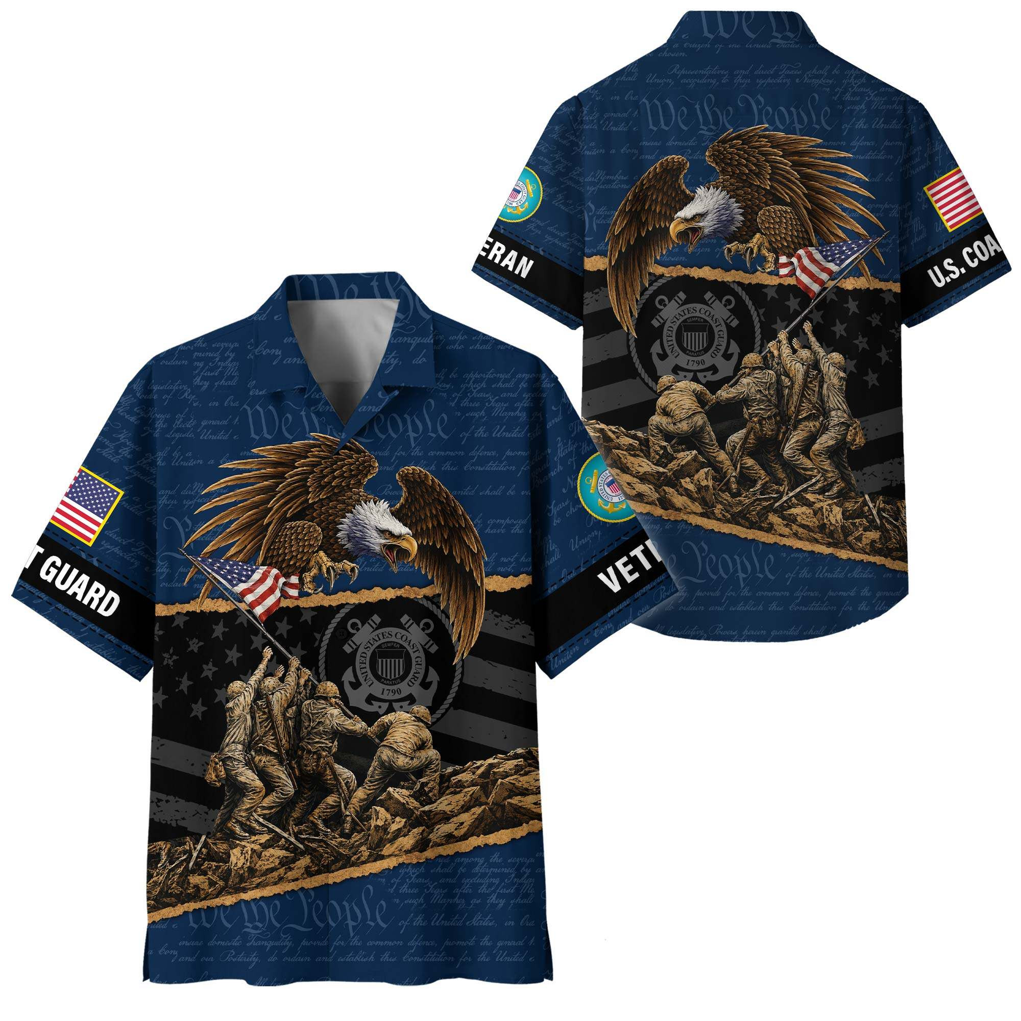 Premium Custom USCG Hawaiian Shirt VPVC408475, Gifts For Coast Guard Veteran, Gifts For Veterans Day