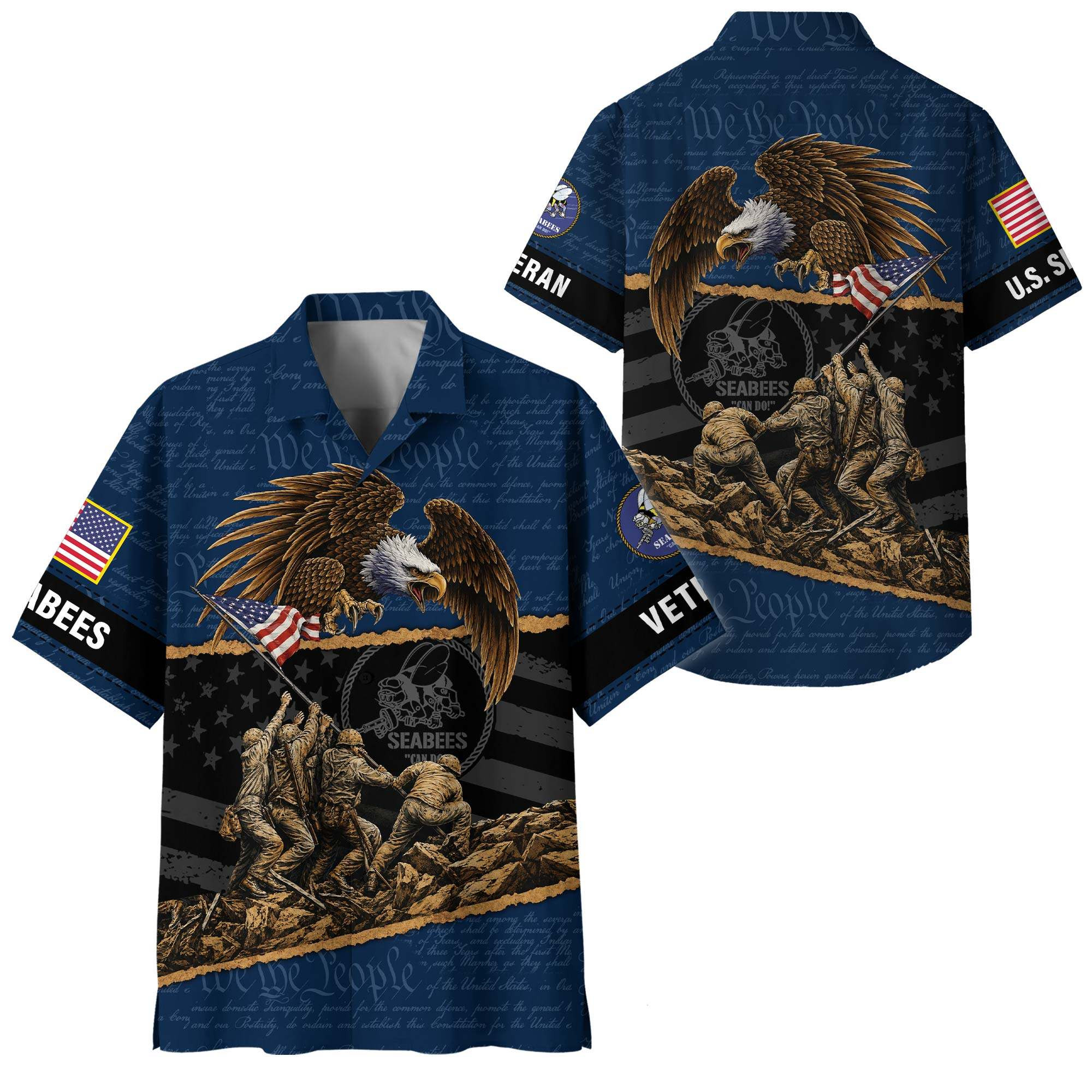 Premium Custom US Seabees Hawaiian Shirt VPVC408479, Gifts For Seabees Veteran, Gifts For Veterans Day