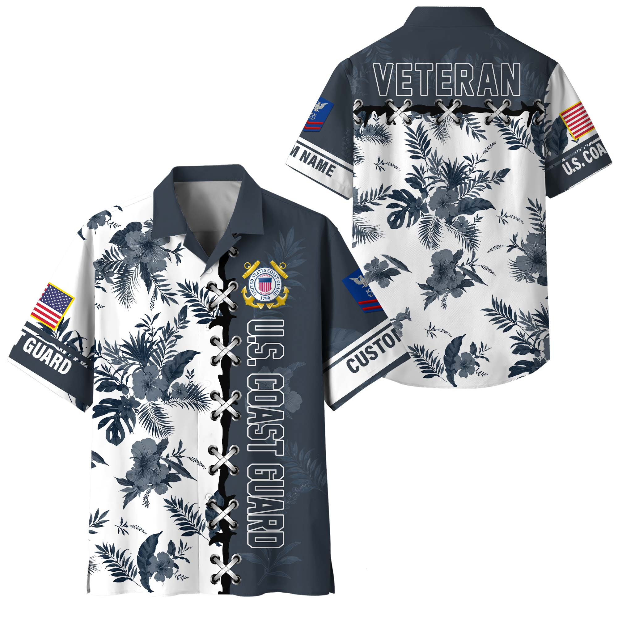 Premium Custom USCG Hawaiian Shirt VPVC408485, Gifts For Coast Guard Veteran, Gifts For Veterans Day