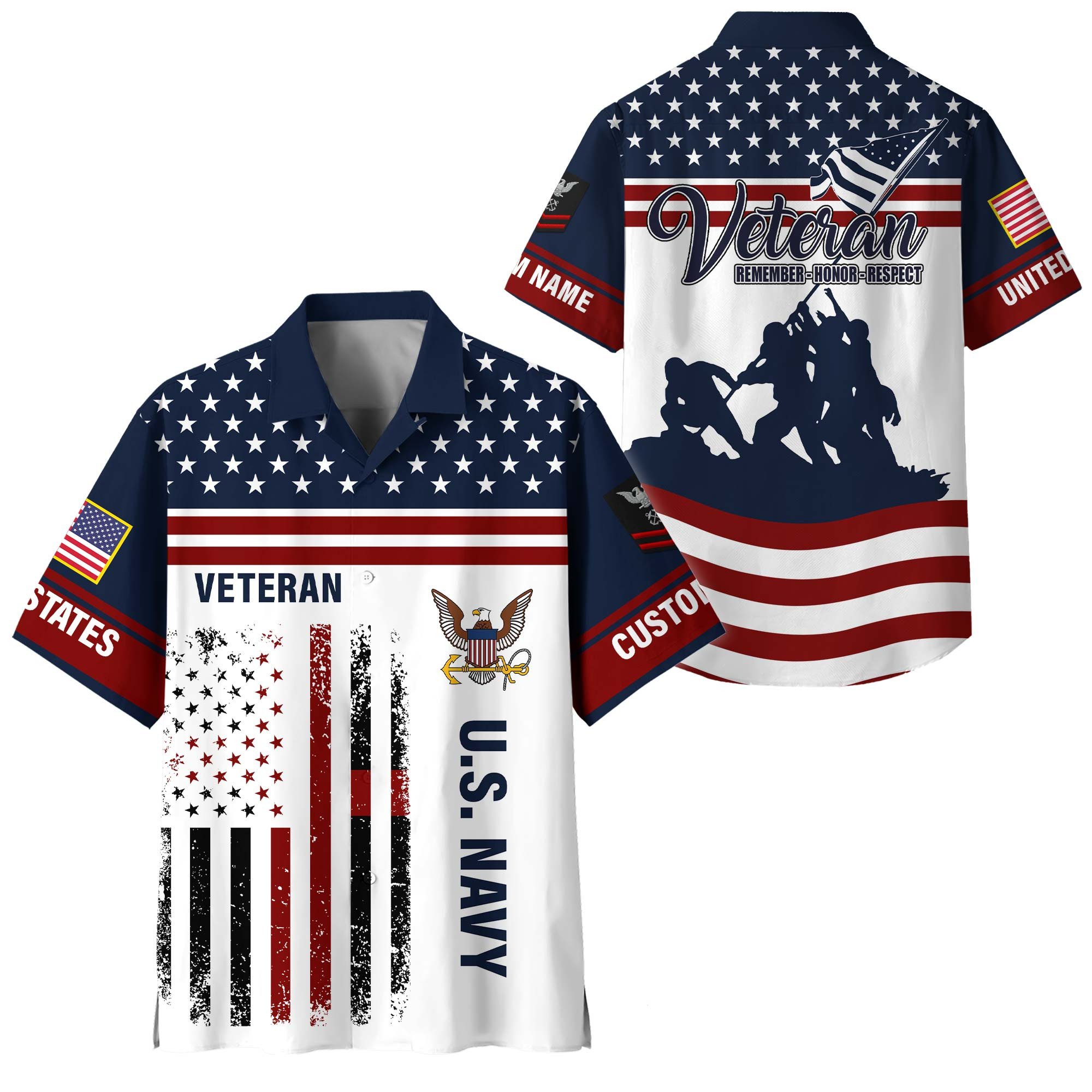 Premium Custom US Navy Hawaiian Shirt VPVC408492, Gifts For Navy Veteran, Gifts For Veterans Day