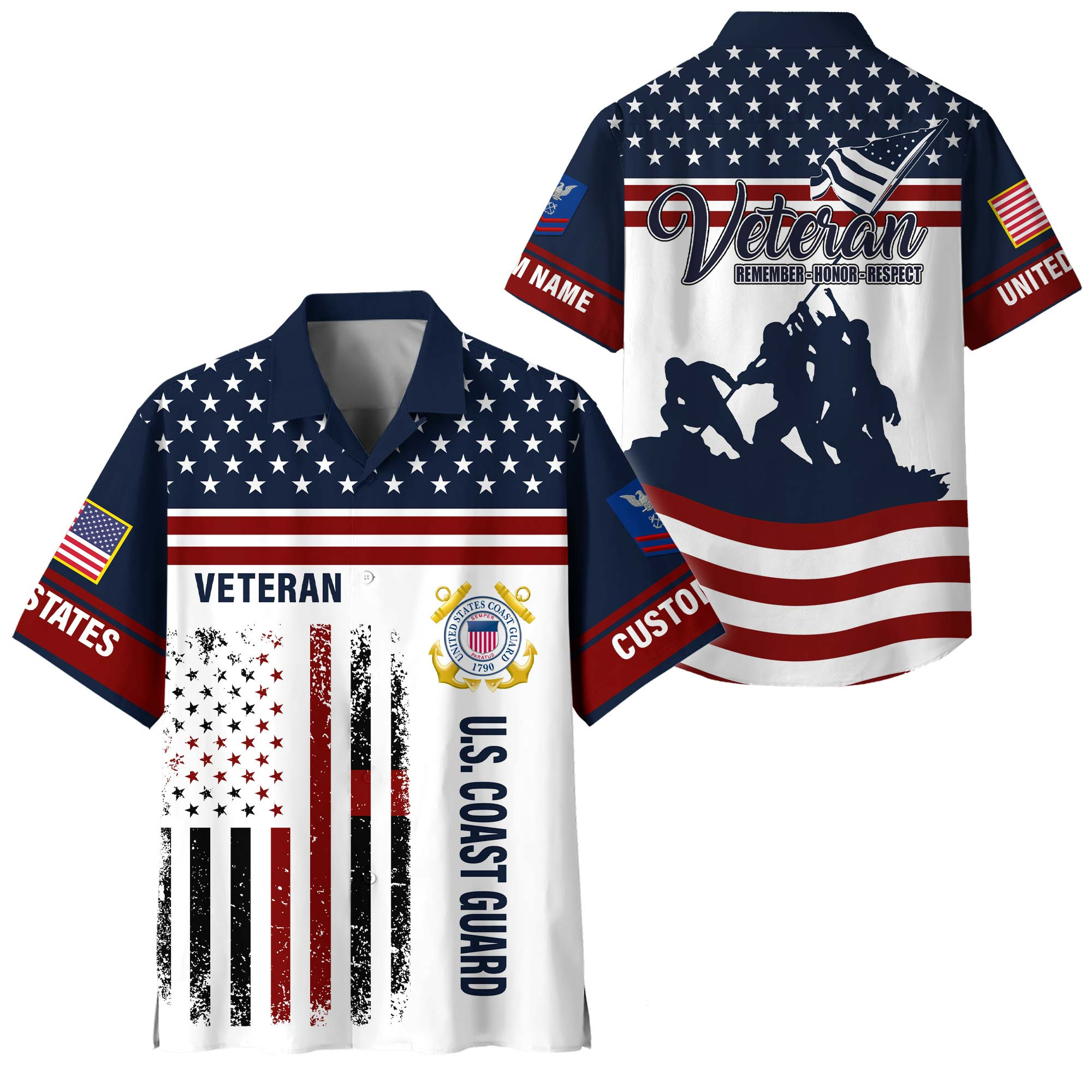 Premium Custom USCG Hawaiian Shirt VPVC408495, Gifts For Coast Guard Veteran, Gifts For Veterans Day