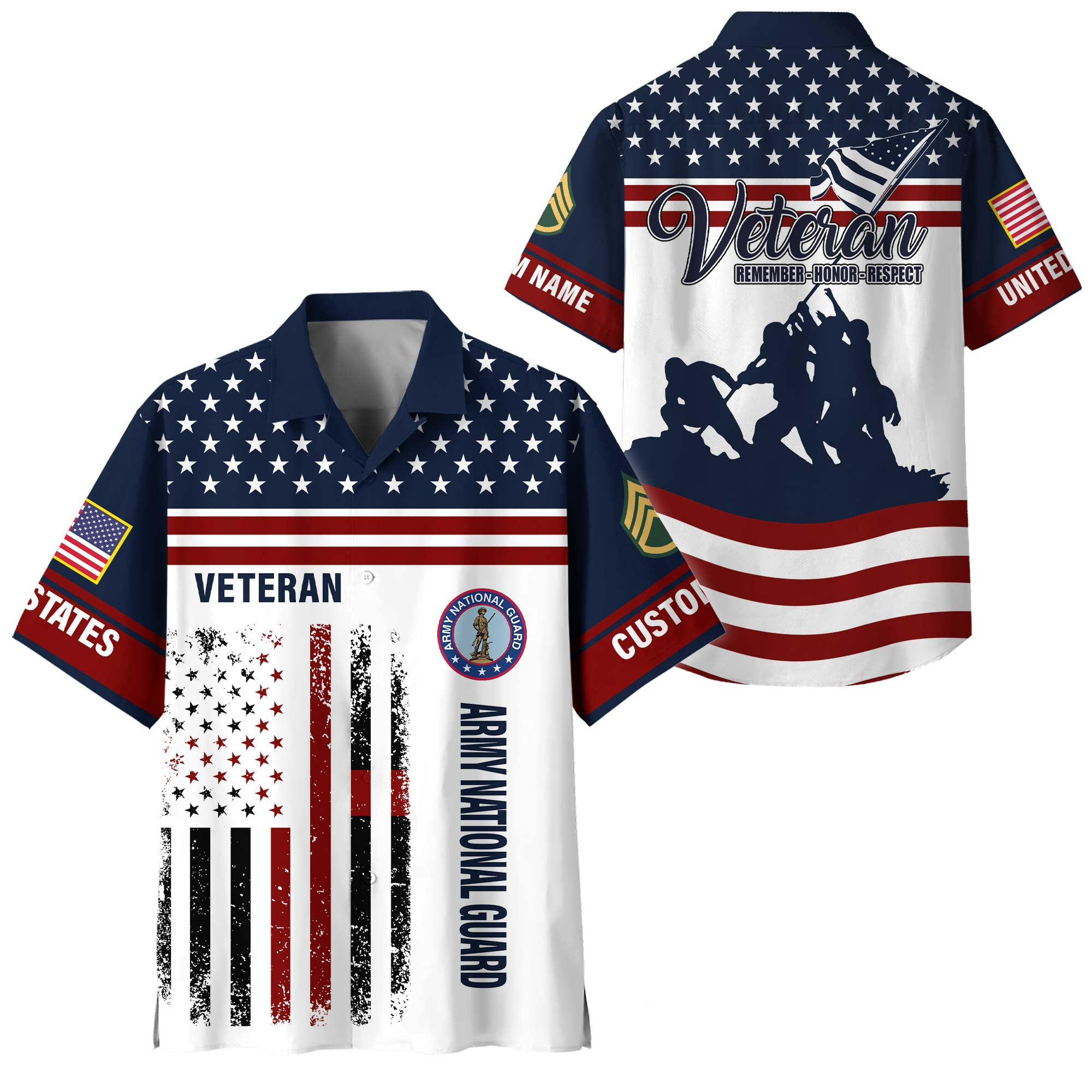 Premium Custom Army National Guard Hawaiian Shirt VPVC408498, Gifts For Army National Guard Veteran, Gifts For Veterans Day