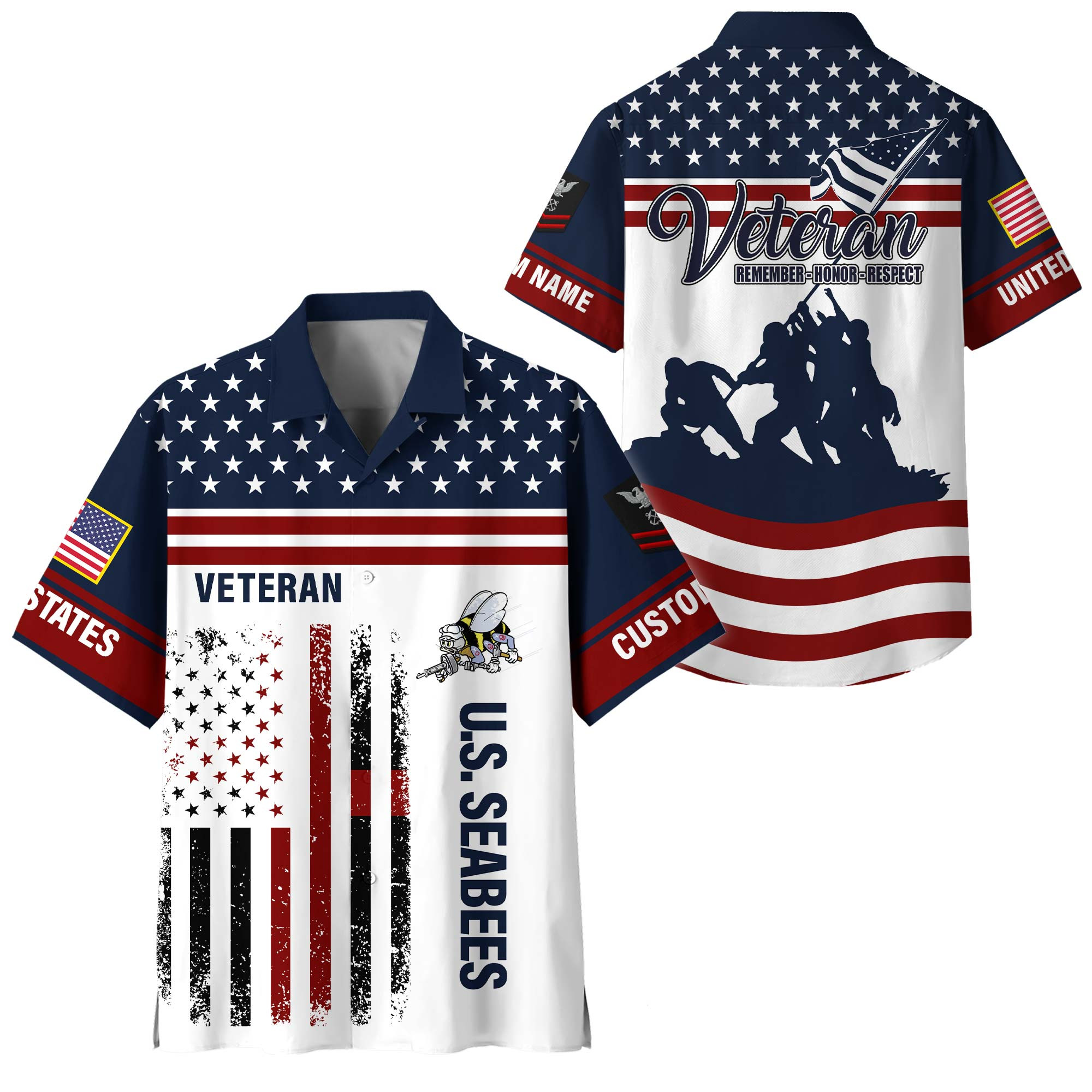 Premium Custom US Seabees Hawaiian Shirt VPVC408499, Gifts For Seabees Veteran, Gifts For Veterans Day