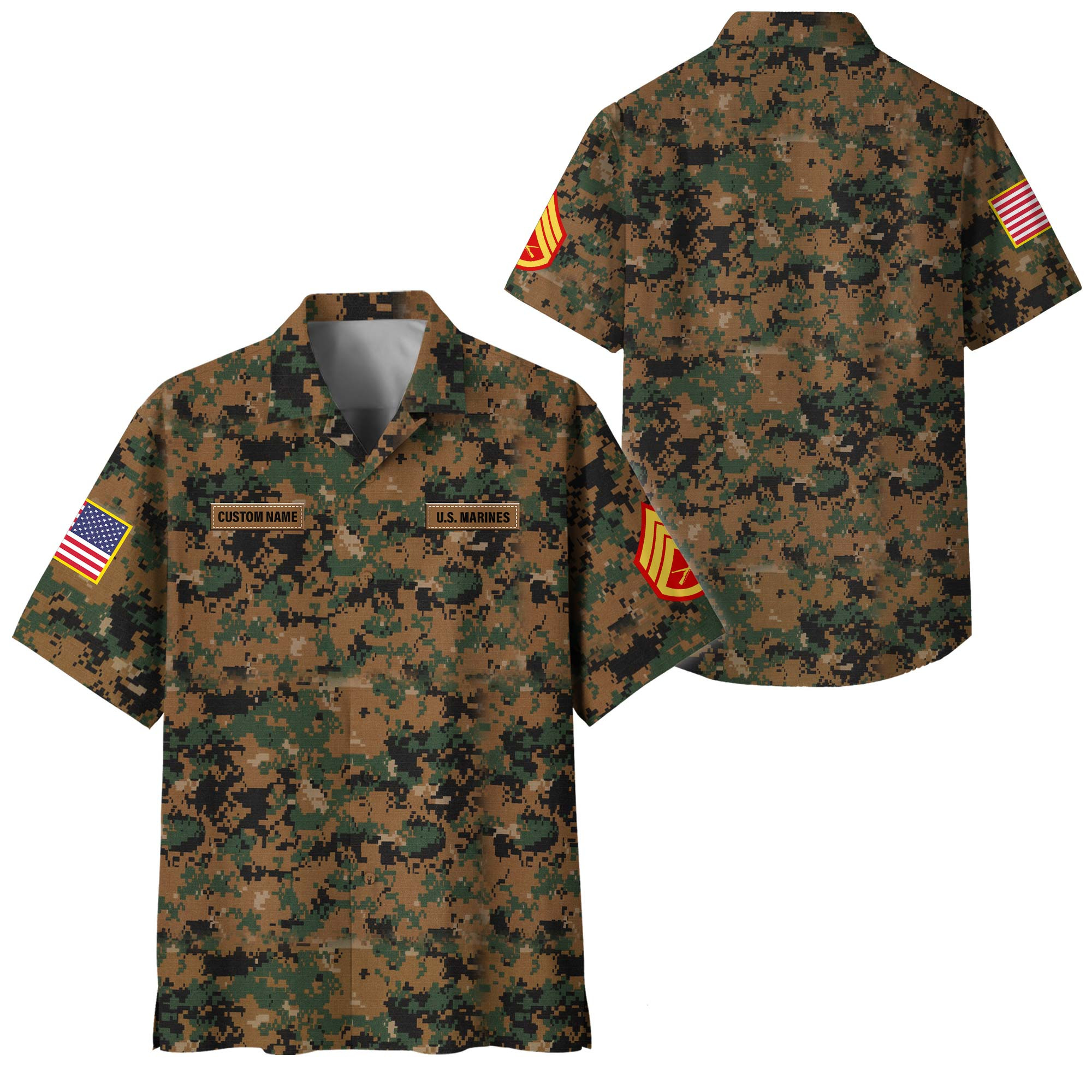 Premium Custom USMC Hawaiian Shirt VPVC400044, Gifts For Marine Veteran, Gifts For Veterans Day